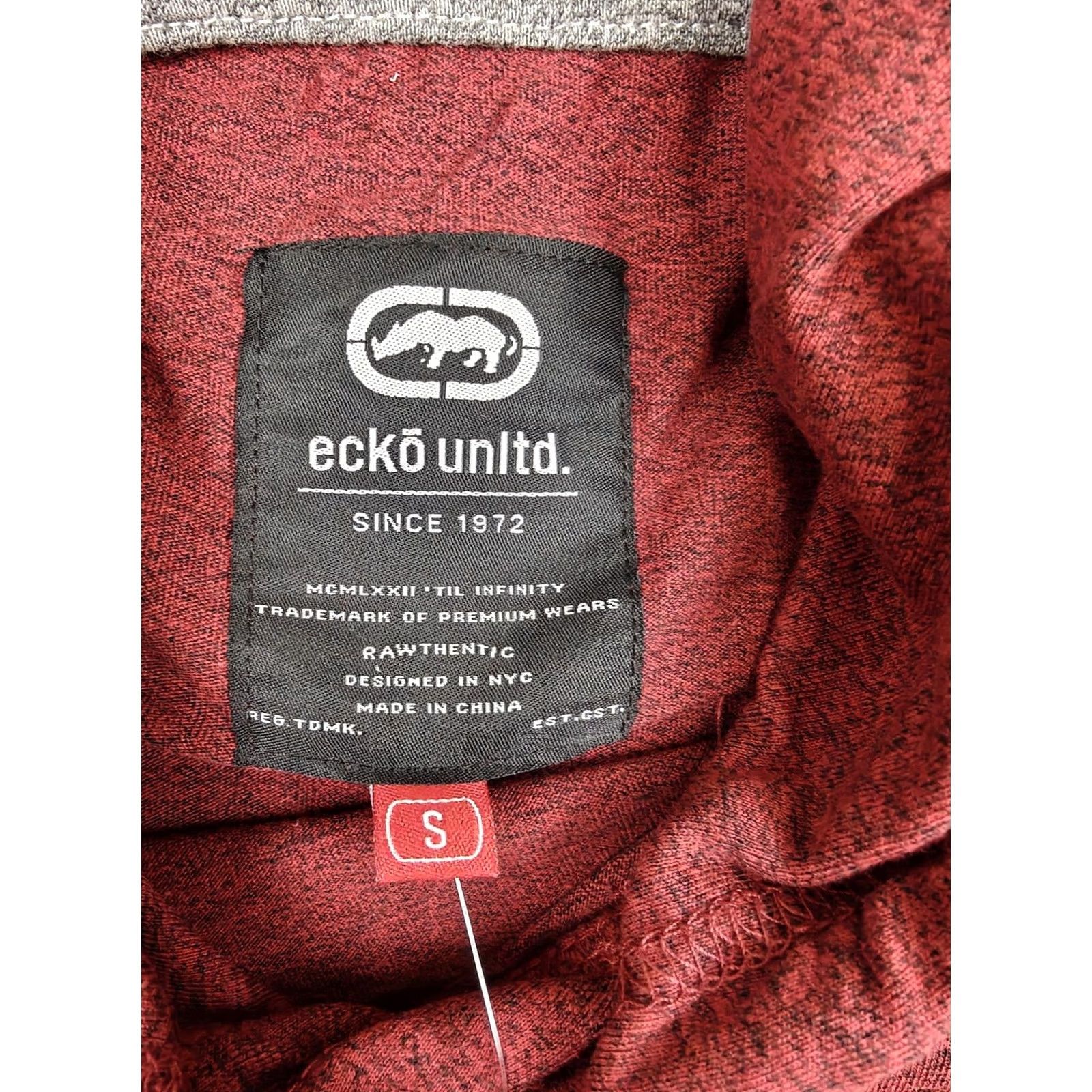 Ecko Unltd. Ecko Unltd Mens Short Sleeve Hoodie Shirt Crimson Marbled Small Graphic Sweatshirt Size US S / EU 44-46 / 1 - 6 Thumbnail