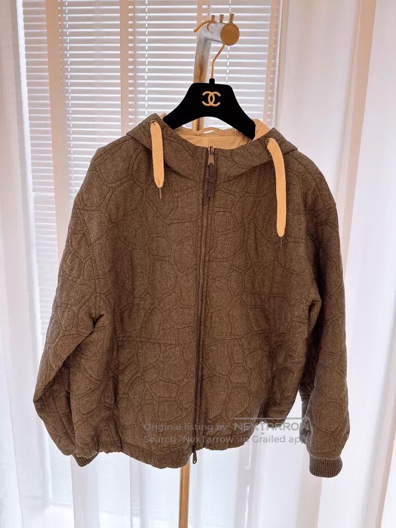 Brunello Cucinelli Brunello Cucinelli Gray Quilted Turtle Back Cotton Jacket Size XS / US 0-2 / IT 36-38 - 1 Thumbnail