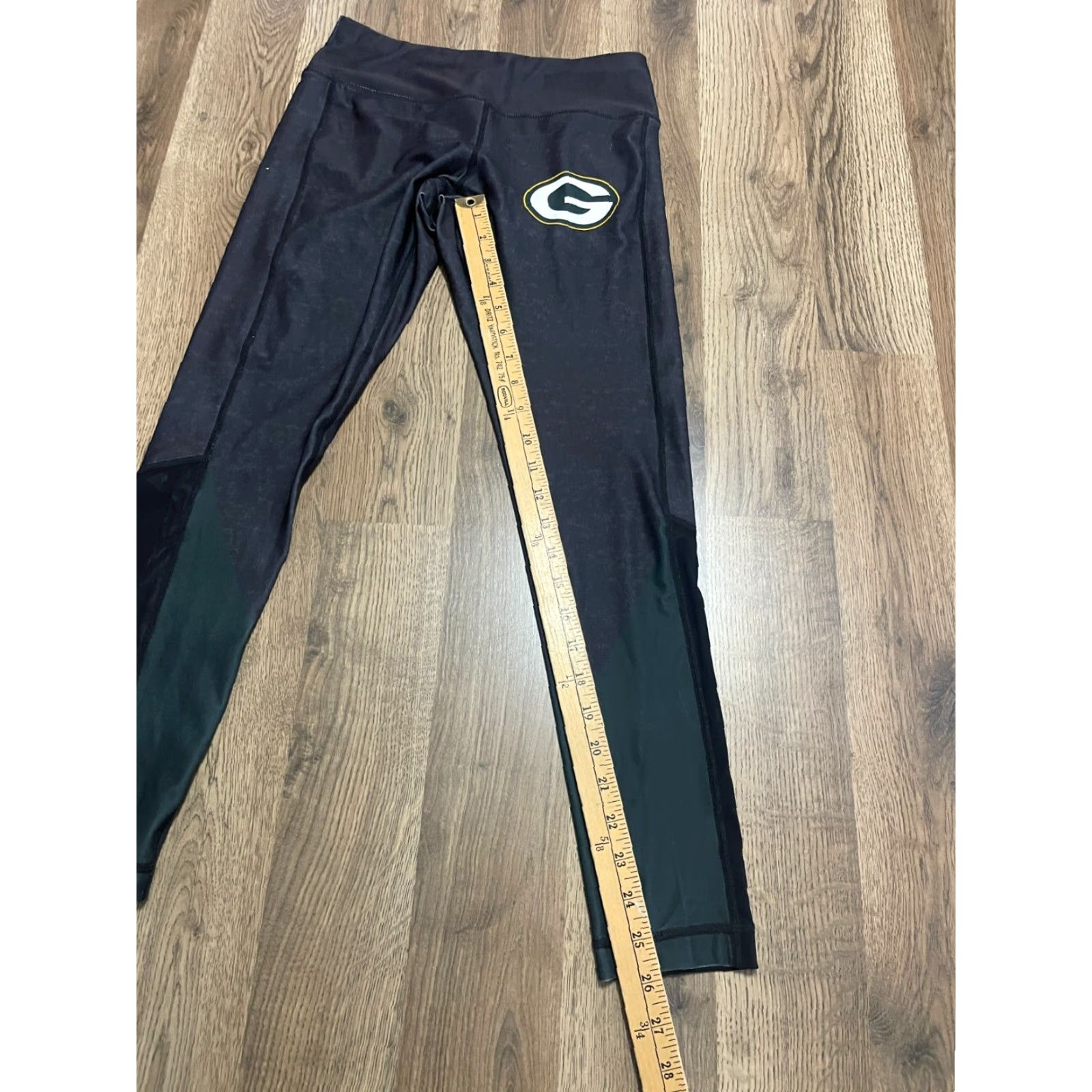 NFL Team Apparel Pants Women's Small Black Leggings NFL Green Bay Packers Size 28" / US 6 / IT 42 - 5 Thumbnail
