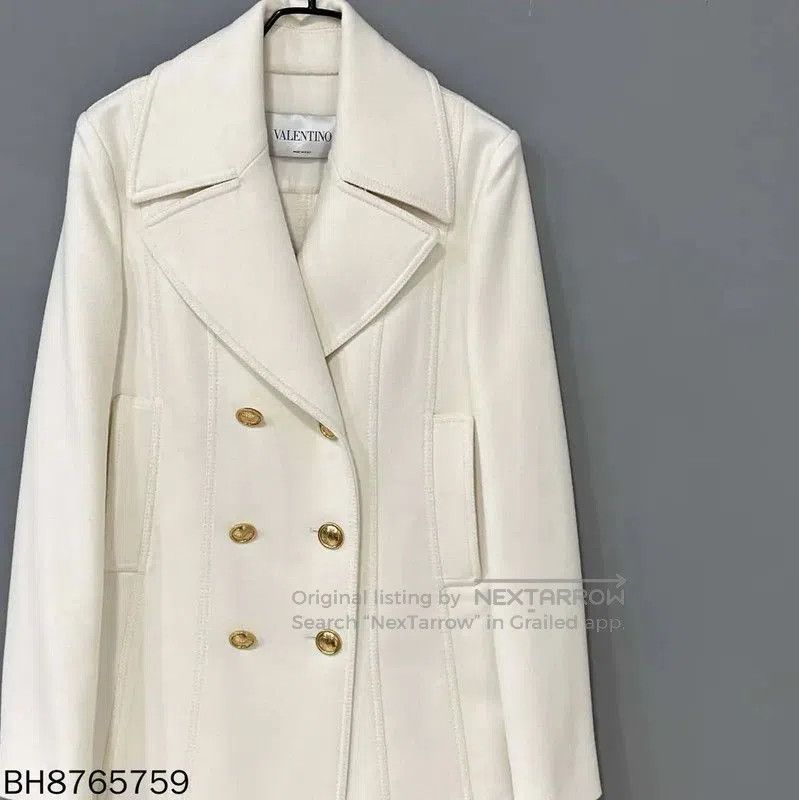 Valentino Valentino Double-Breasted White Women's Coat . Size M / US 6-8 / IT 42-44 - 2 Thumbnail