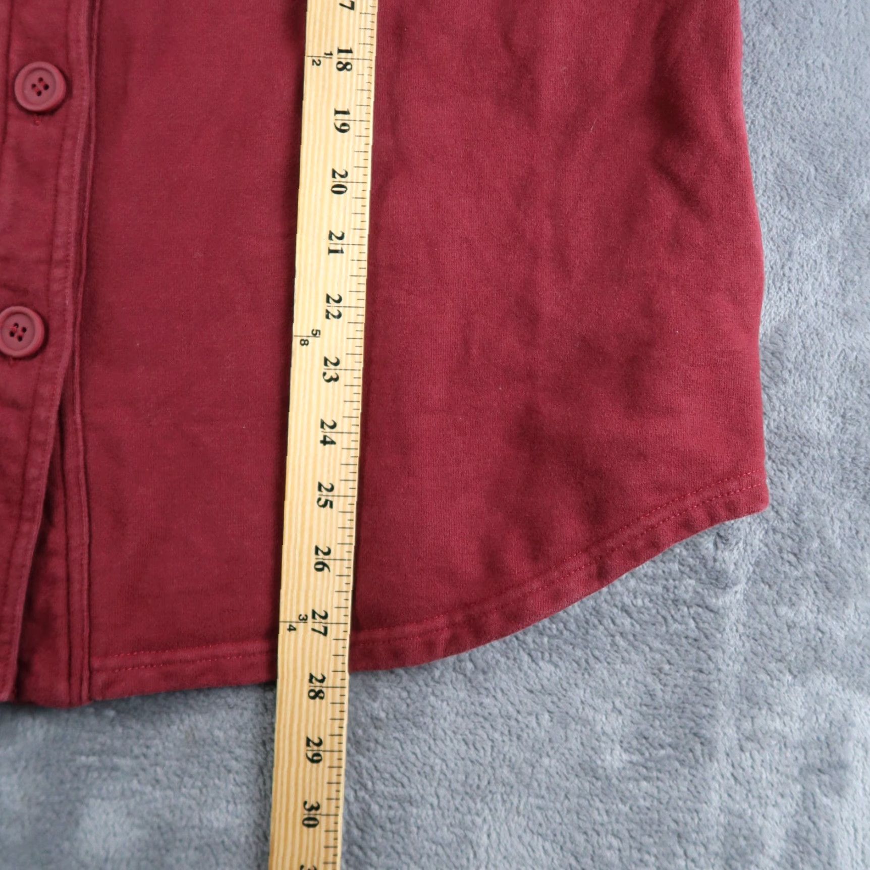 Good American VINTAGE Good American Shirt Jacket Womens 1/2 Burgundy Button Up Shacket Size XS / US 0-2 / IT 36-38 - 6 Thumbnail