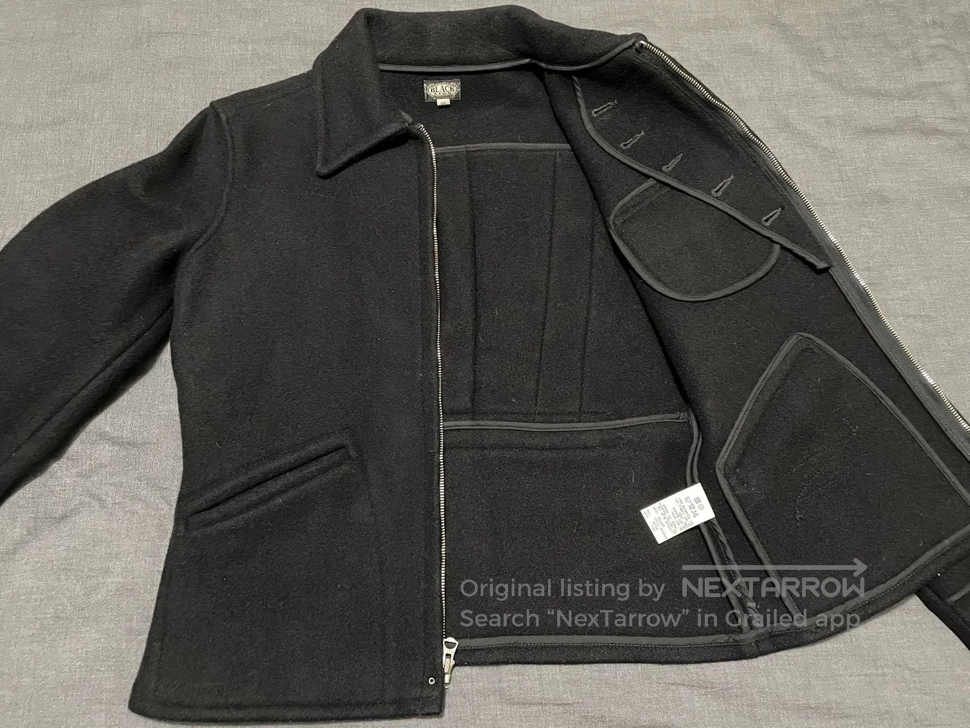 BLACK SIGN Vintage Black Wool Jacket for Men and Women. Size US S / EU 44-46 / 1 - 4 Thumbnail