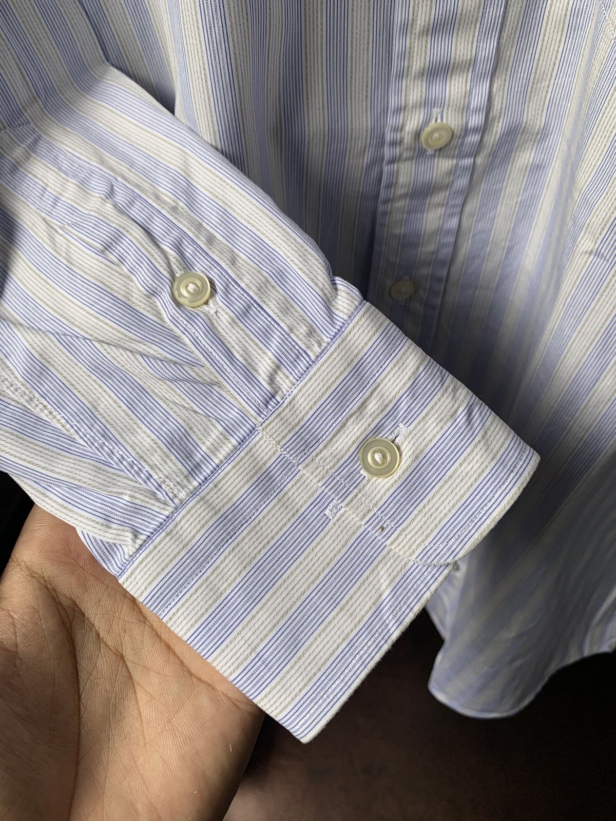 Celine × Vintage 1990s Celine Striped Shirt Iwataya Order Made Size US S / EU 44-46 / 1 - 14 Thumbnail