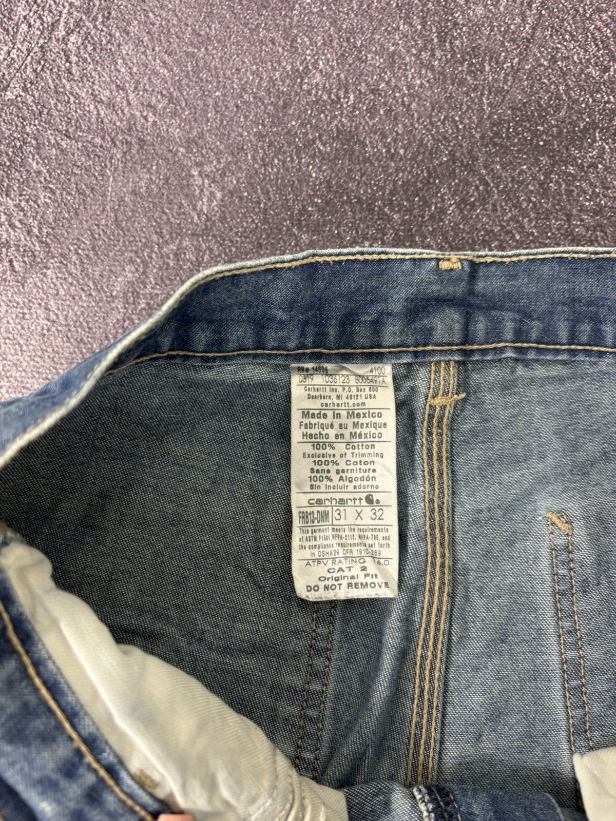Carhartt Vintage Carhartt Flame Resistant Blue Hype Denim Jeans Size US 31 - 14 Thumbnail