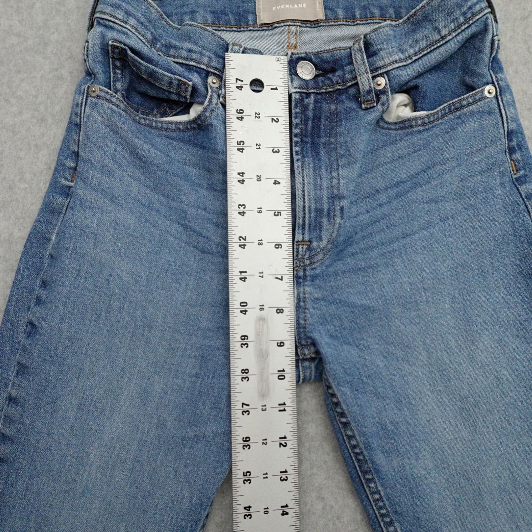 Everlane Everlane Jeans Women 27 (27X25) Blue Crop High Rise Medium Wash Straight Jeans Womens 27 (27X25) Blue Crop High Rise Medium Wash Size 32" / US 10 / IT 46 - 6 Thumbnail