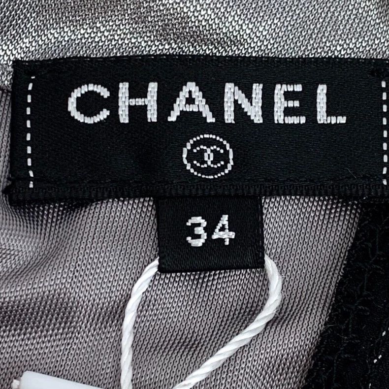 Chanel Chanel Silver diamond plaid round-neck short-sleeved T-shi Size XXS / US 00 / IT 34 - 5 Thumbnail