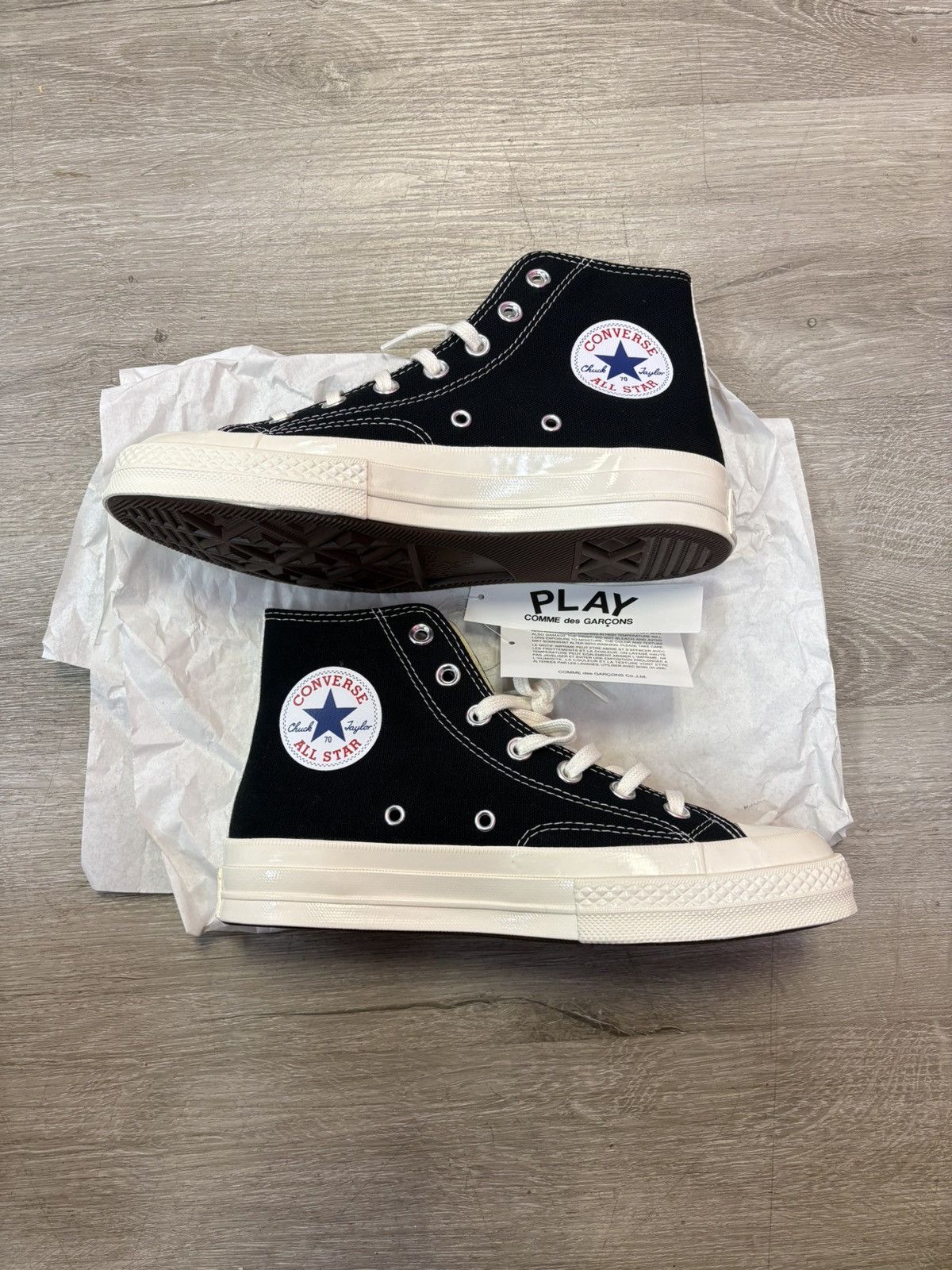CDG by Comme des Garcons × Converse Play Converse ‘70 High Size US 6 / EU 39 - 2 Thumbnail