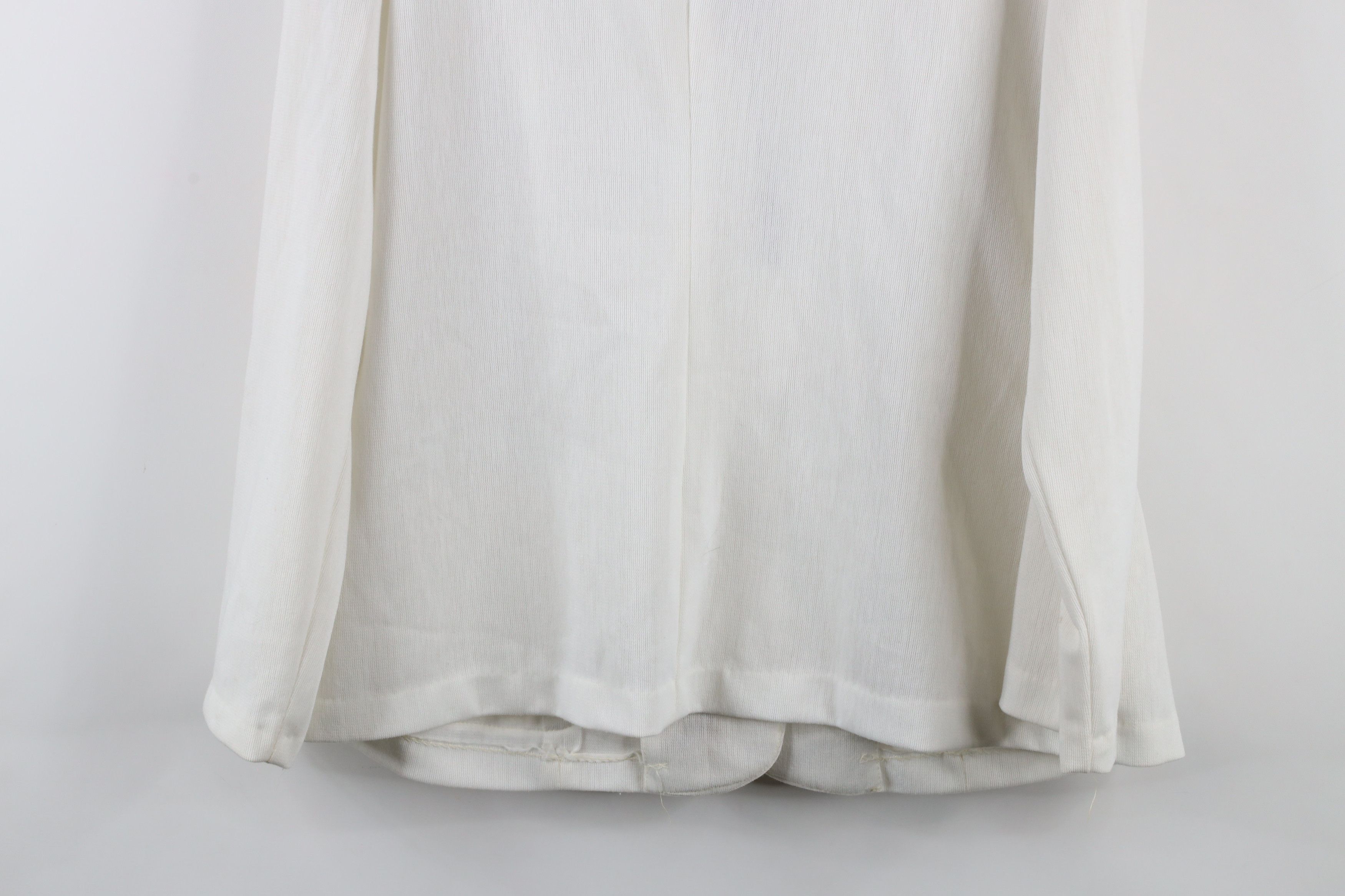 Vintage Vintage 70s Streetwear Ribbed Knit Blazer Jacket White USA Size L / US 10 / IT 46 - 11 Thumbnail