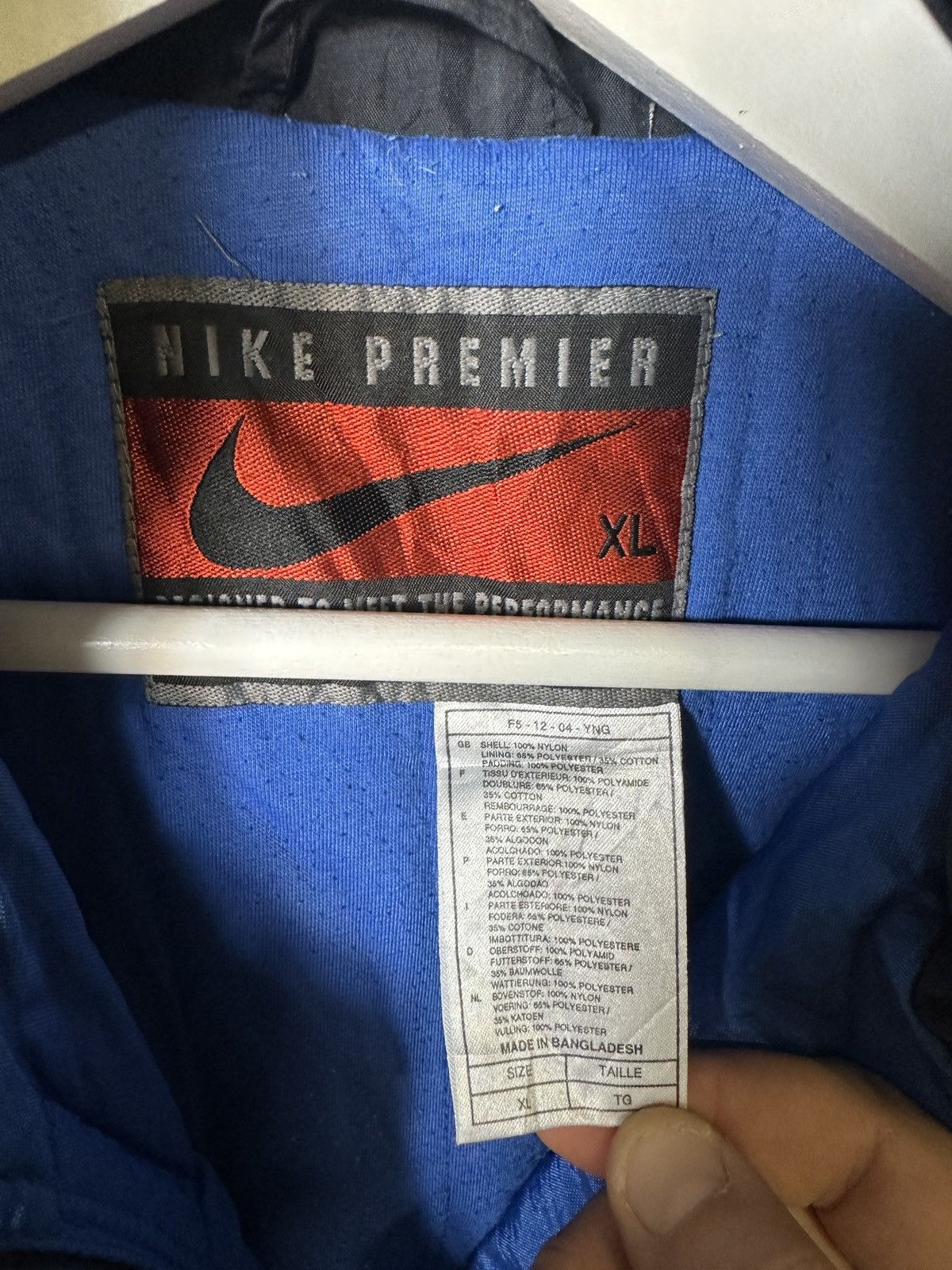 Nike × Vintage NIKE PREMIER VINTAGE 90s NYLON EMBROIDERED BACK LOGO JACKET Size US XL / EU 56 / 4 - 6 Thumbnail
