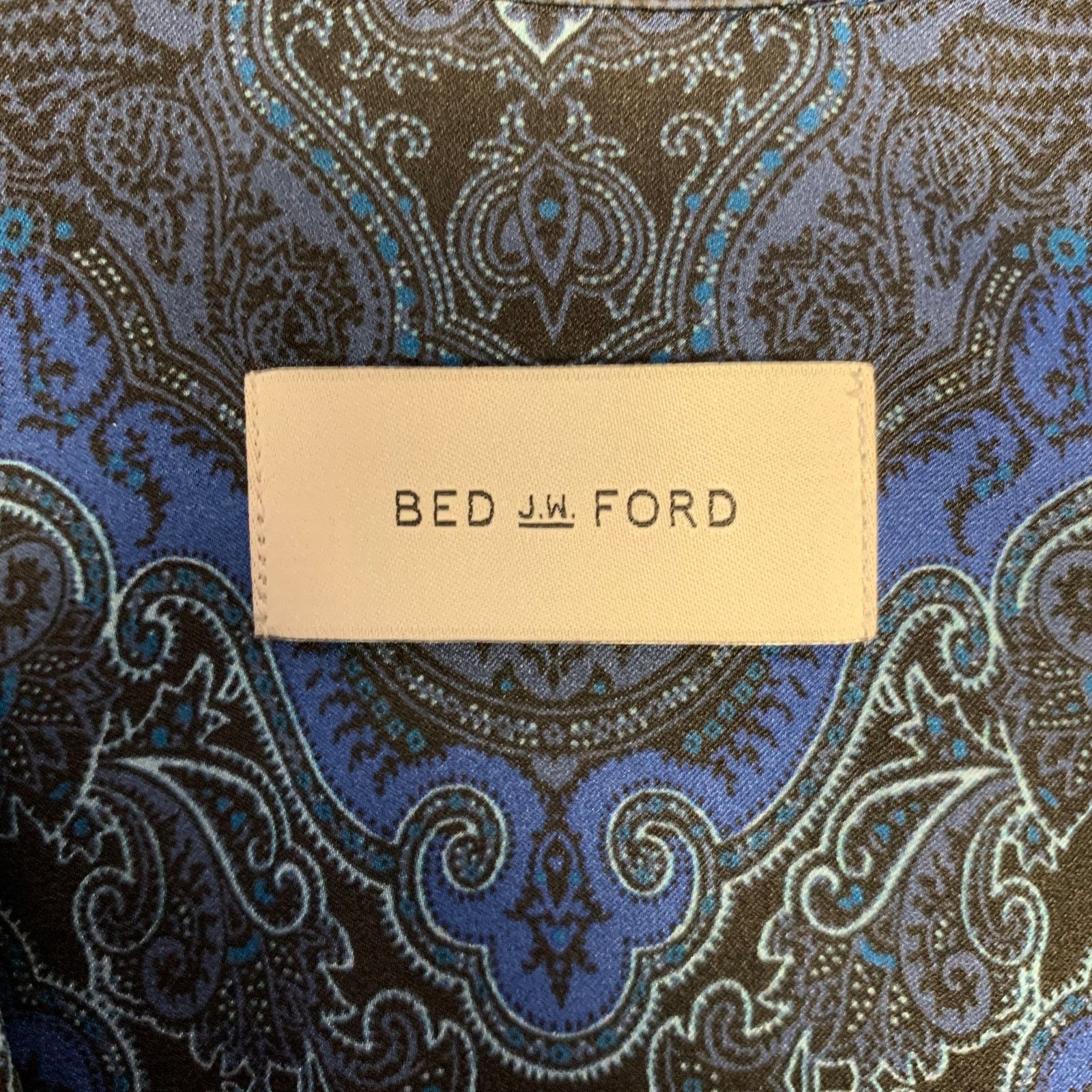 Bed j.w. Ford BED J.W. FORD M Blue Navy Paisley Camp Long Sleeve Shirt Size US M / EU 48-50 / 2 - 5 Thumbnail