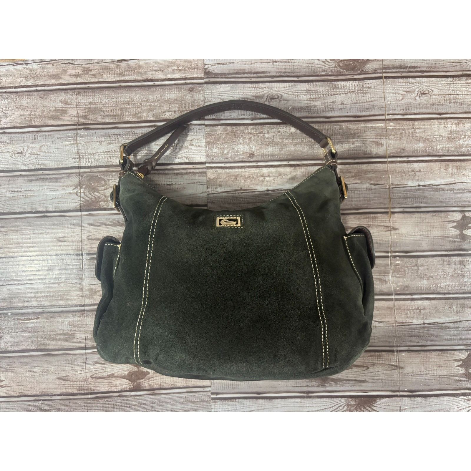 Dooney & Bourke DOONEY & BOURKE Suede leather satchel purse bag color green Size ONE SIZE - 2 Thumbnail
