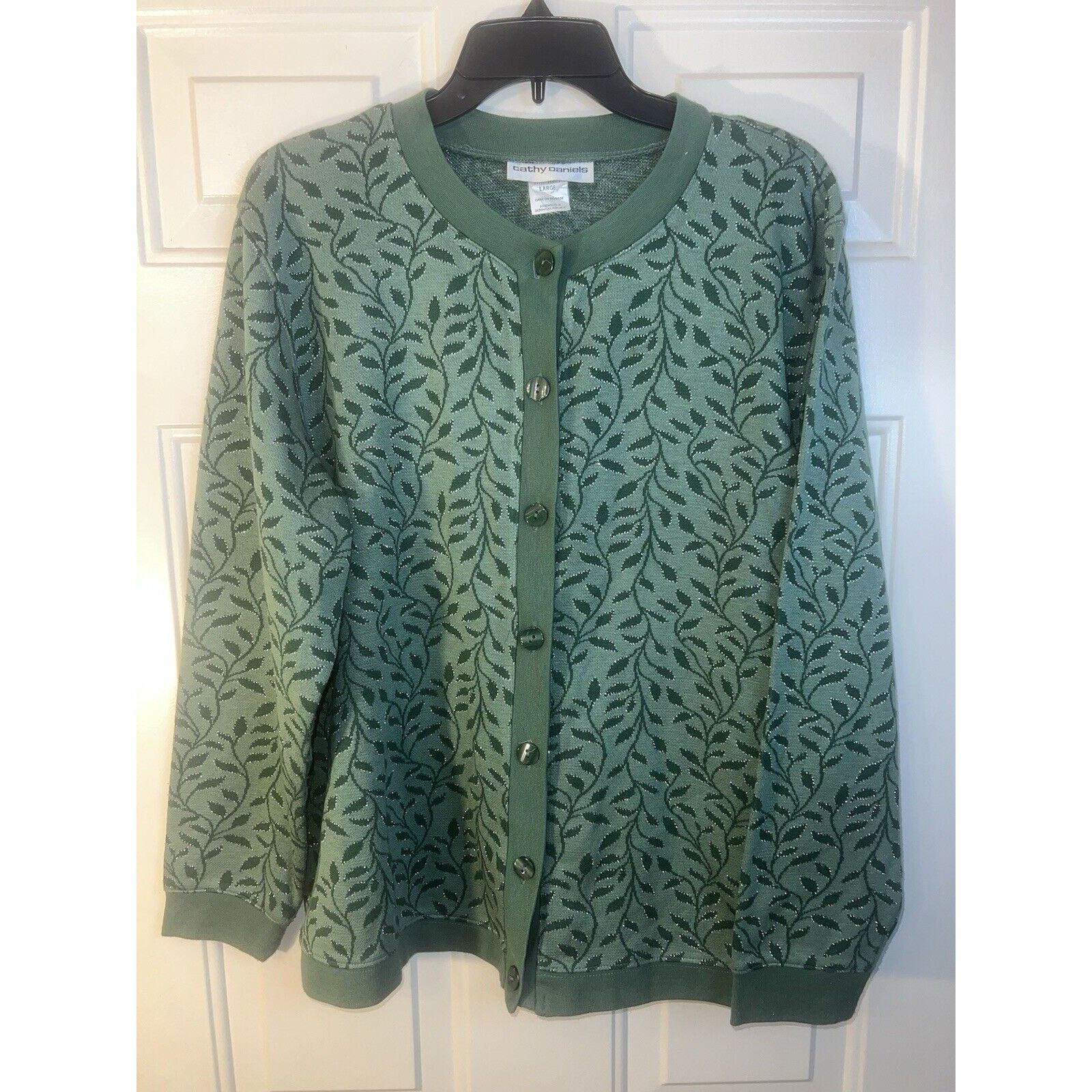 & Other Stories Cathy Daniels Cardigan Women’s Sweater Large Acrylic Green Size L / US 10 / IT 46 - 1 Thumbnail