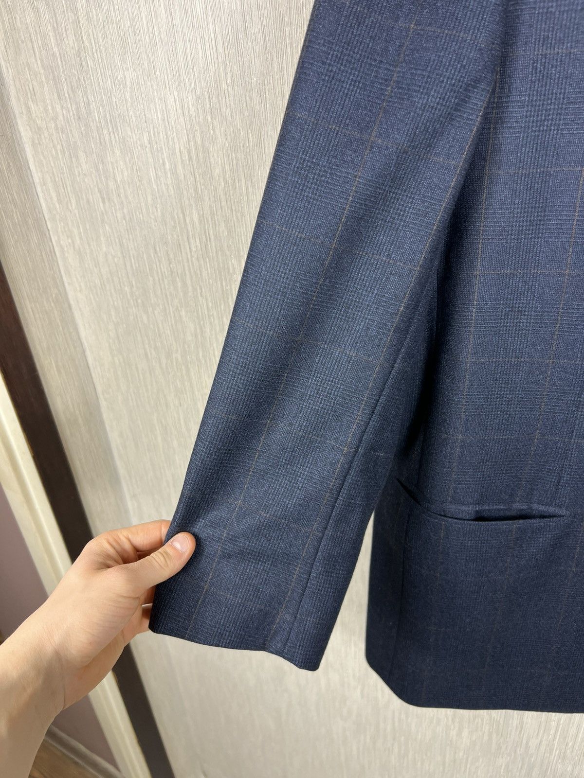 Brioni Brioni per Arabelli wool checked navy blazer jacket luxury Size 54R - 8 Thumbnail