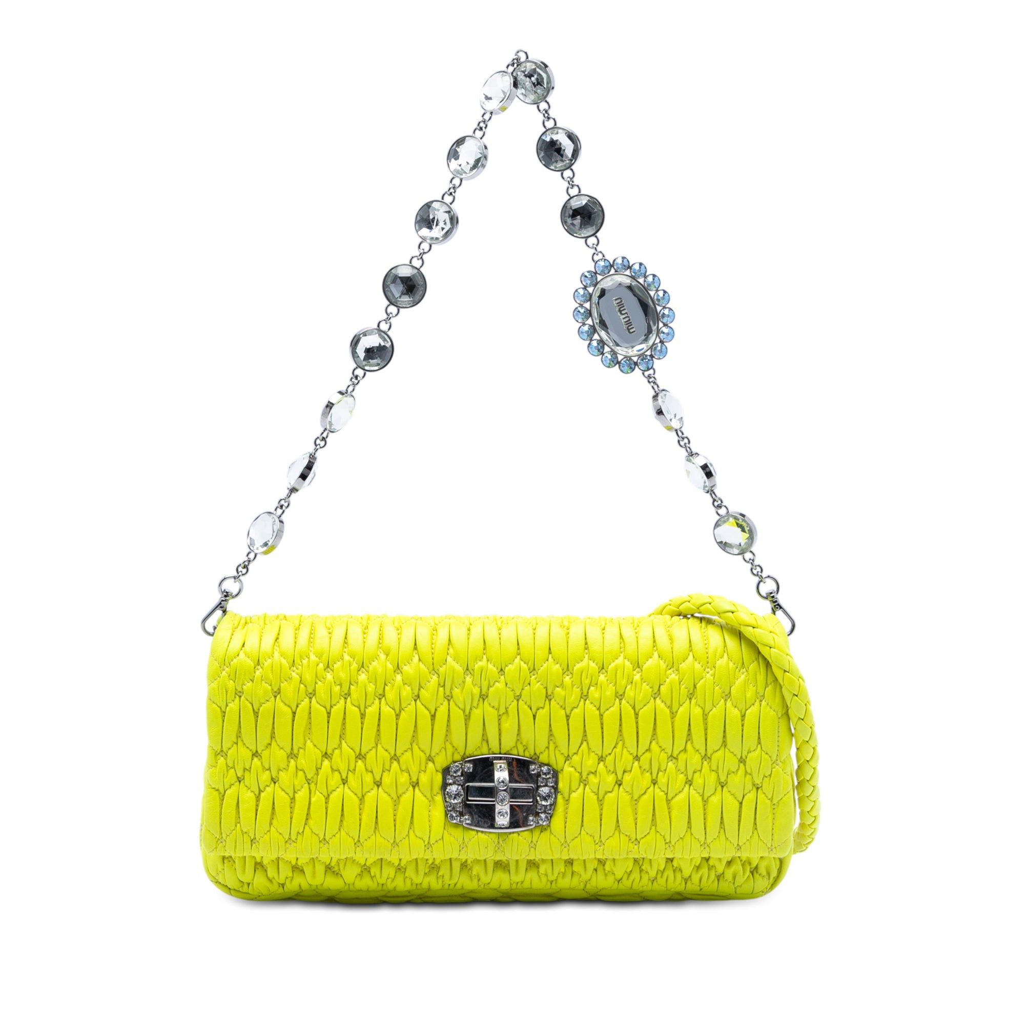 Miu Miu Matelasse Nappa Crystal Chain Satchel Size ONE SIZE - 1 Thumbnail