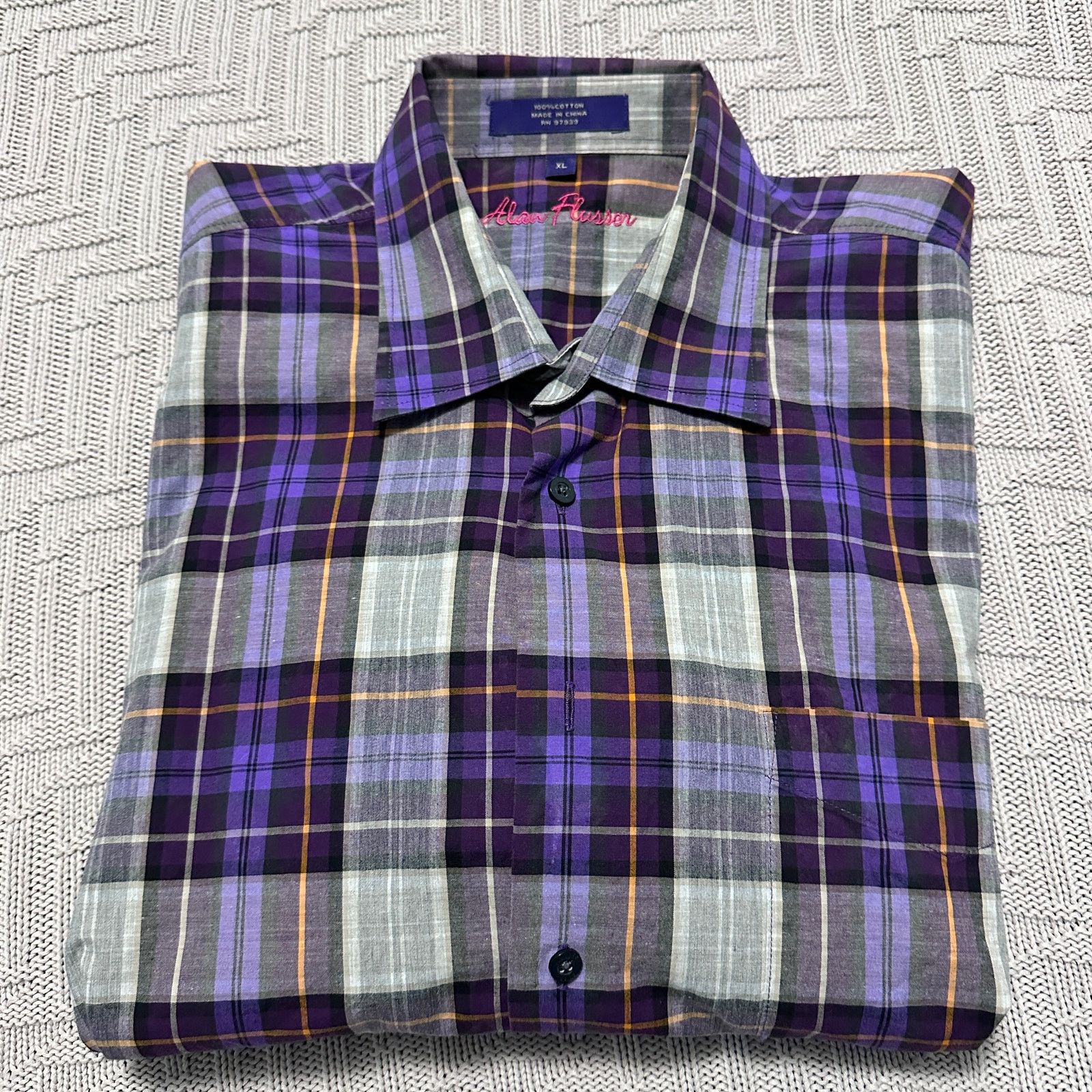 Alan Flusser Alan Flusser purple plaid button down Size US XL / EU 56 / 4 - 1 Thumbnail