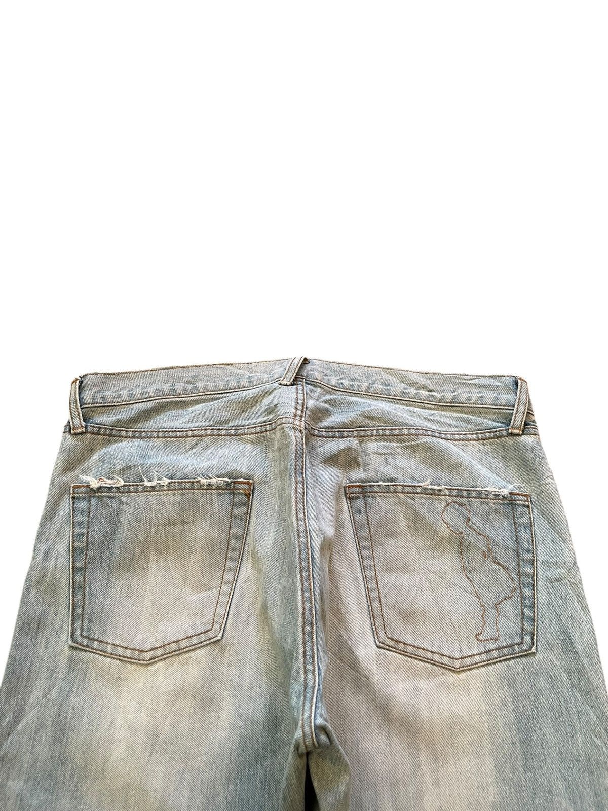 Southpole Vintage Japanese Brand Faded Wash Distress Baggy Jeans Size 35" - 4 Thumbnail