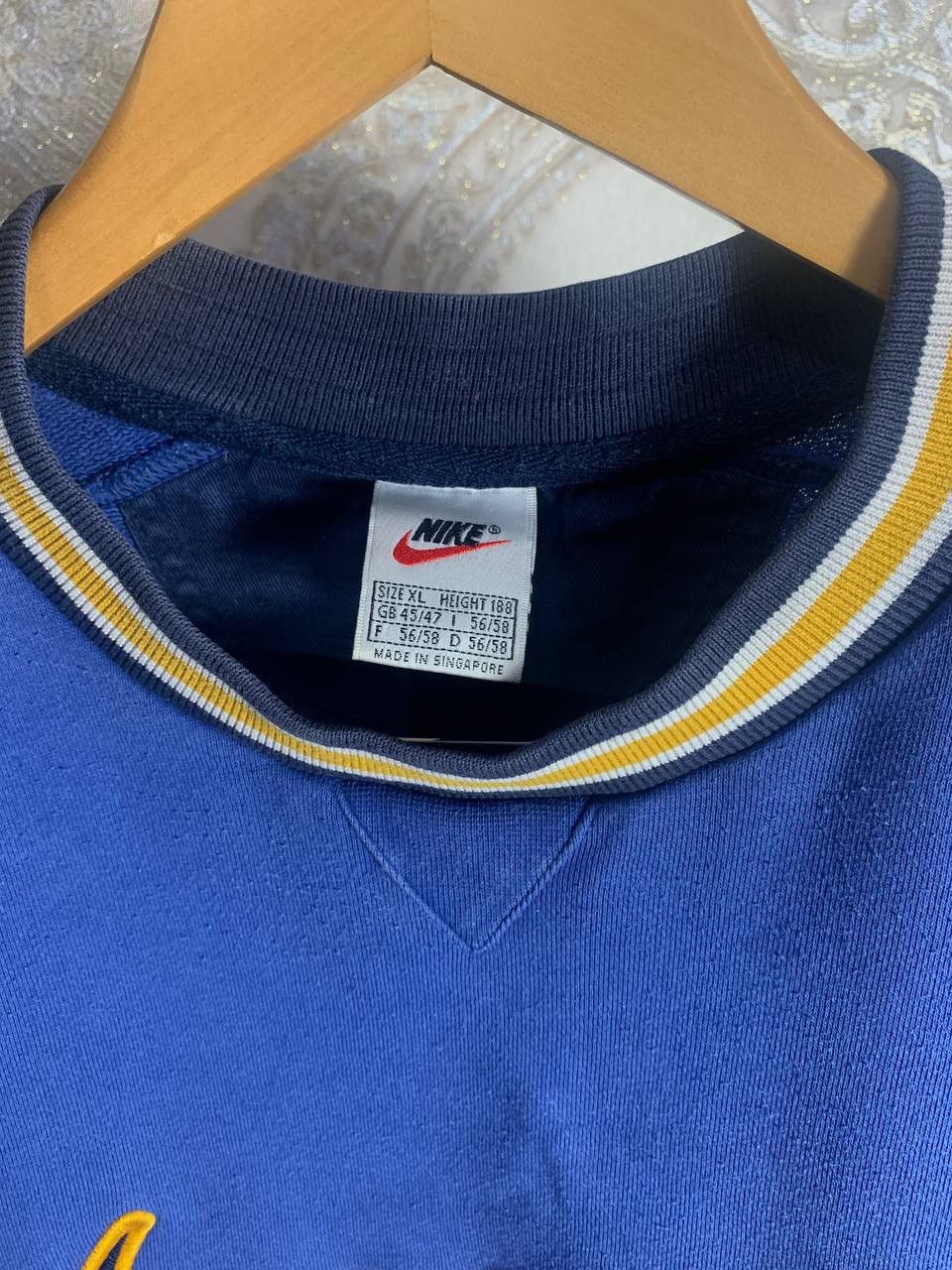 Nike × Vintage VERY RARE NIKE BIG LOGO SWOOSH SWEATSHIRT DRILL 90s Y2K SK8 Size US XL / EU 56 / 4 - 4 Thumbnail