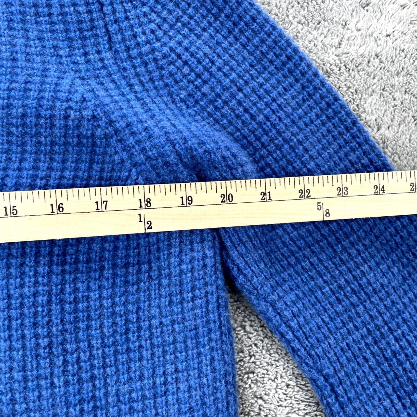 Vintage Oats Cashmere Sweater Womens Medium Blue Knit Mock Neck Waffle-Knit Pullover Casual Style Debra Hayburn Adjustable Hem 90s Classic Preppy Size M / US 6-8 / IT 42-44 - 8 Thumbnail