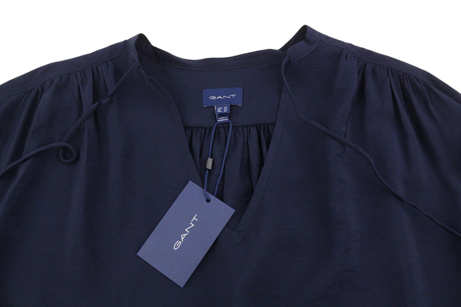 Gant POP OVER EU42 Classic Blue V-Neck Thin 3/4 Sleeves 87528 Size XL / US 12-14 / IT 48-50 - 5 Thumbnail