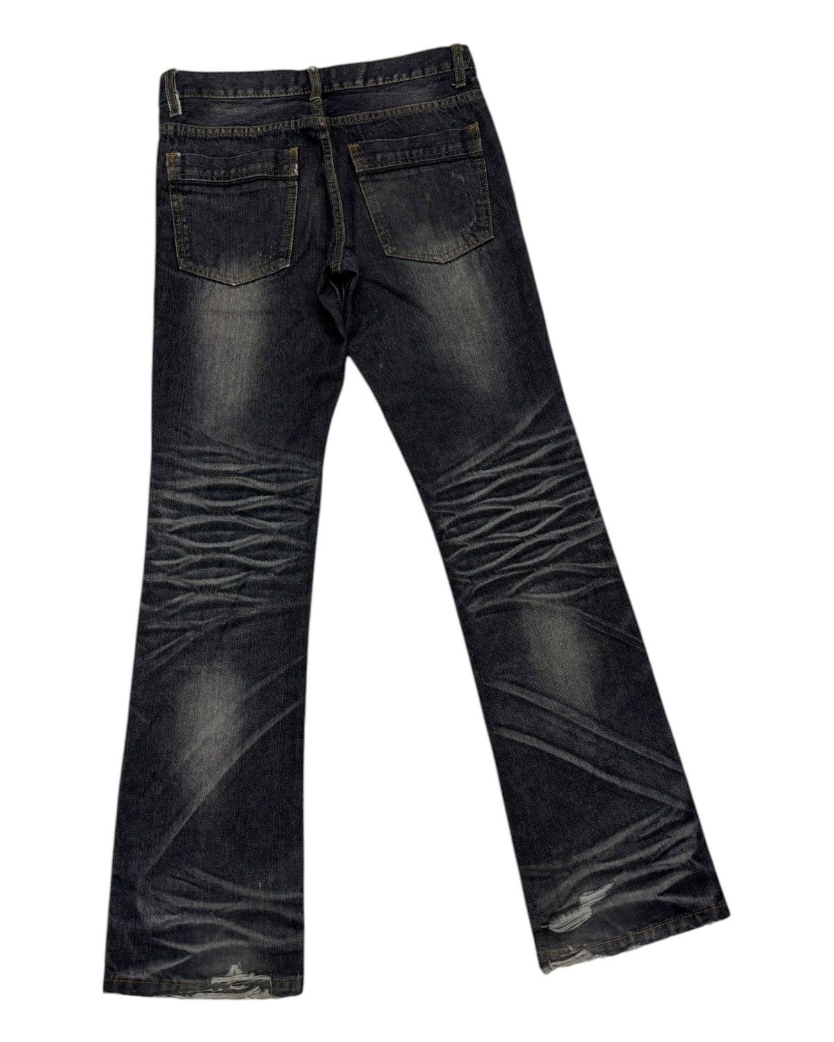 Hysteric Glamour × Japanese Brand 🔥INDECENT FLARE SLIM JEAN WHISKER CLAWMARK DISTRESS DENIM Size US 30 / EU 46 - 5 Thumbnail