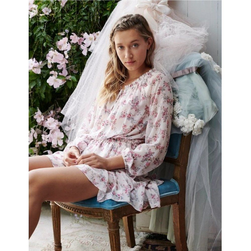 Other NWT New $128 Shabby Chic Lily Tiered Flounce Floral Dress S Size XS / US 0-2 / IT 36-38 - 1 Thumbnail
