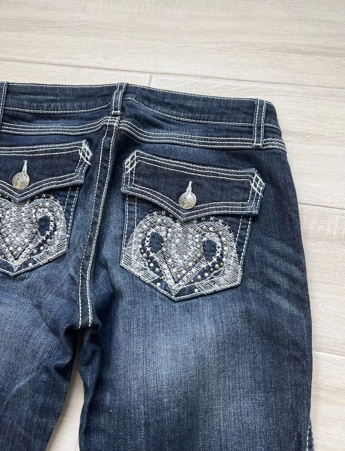 Vintage × Wrangler VTG women's jeans Wrangler Rock 47 Low Rise blue dark Cotton Size 34" / US 12 / IT 48 - 9 Thumbnail