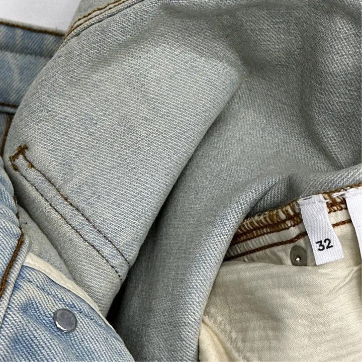 AMI AMIPARIS Light Blue Wide-Leg Denim Pants -2507 Size US 32 / EU 48 - 4 Thumbnail