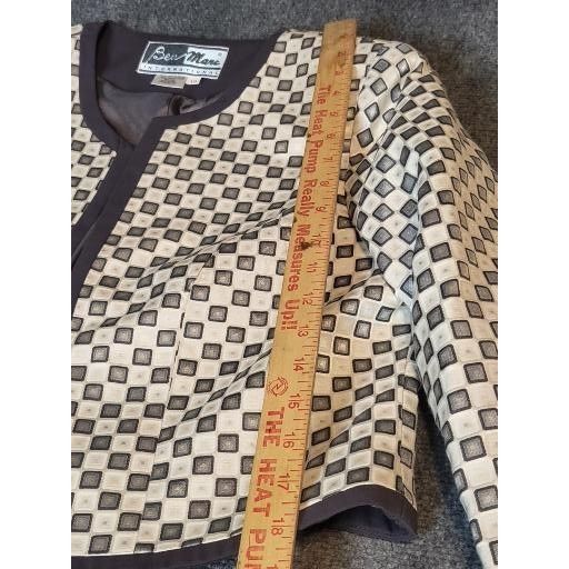 Vintage Ben Marc International Womens Geometric Patterned Crop Jacke Size L / US 10 / IT 46 - 4 Thumbnail