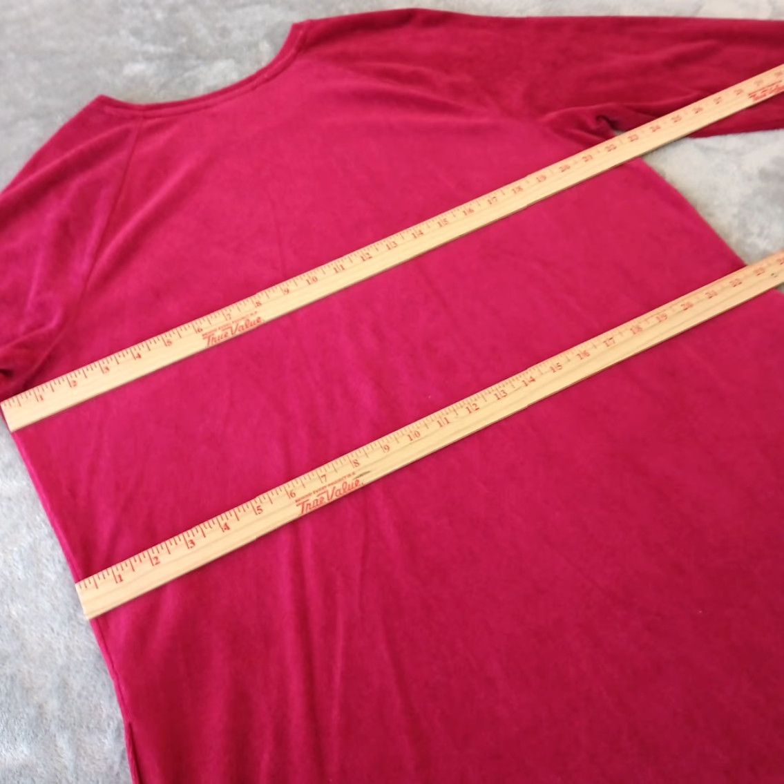 J. Jill J.Jill Shift Dress XL Red Velour Long Sleeve Pockets Knee Length Women Regular Vintage No Dress Size XL / US 12-14 / IT 48-50 - 7 Thumbnail