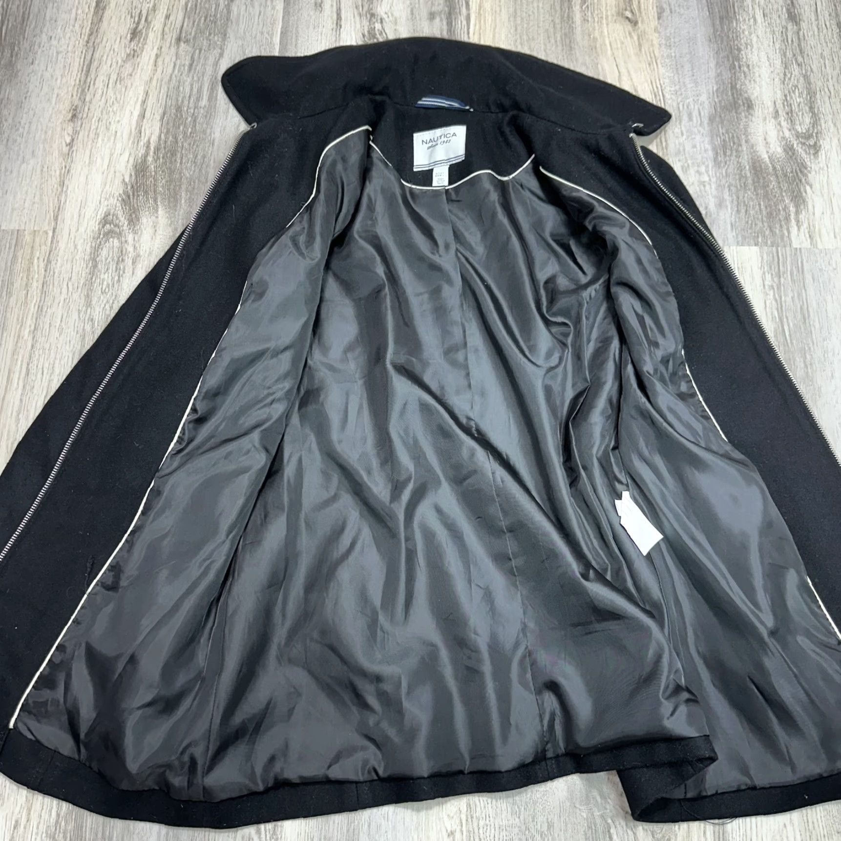 Nautica Nautica Black Wool Blend Coat Jacket Zip Up Lined Women's M Casual Overcoat Size M Size M / US 6-8 / IT 42-44 - 7 Thumbnail
