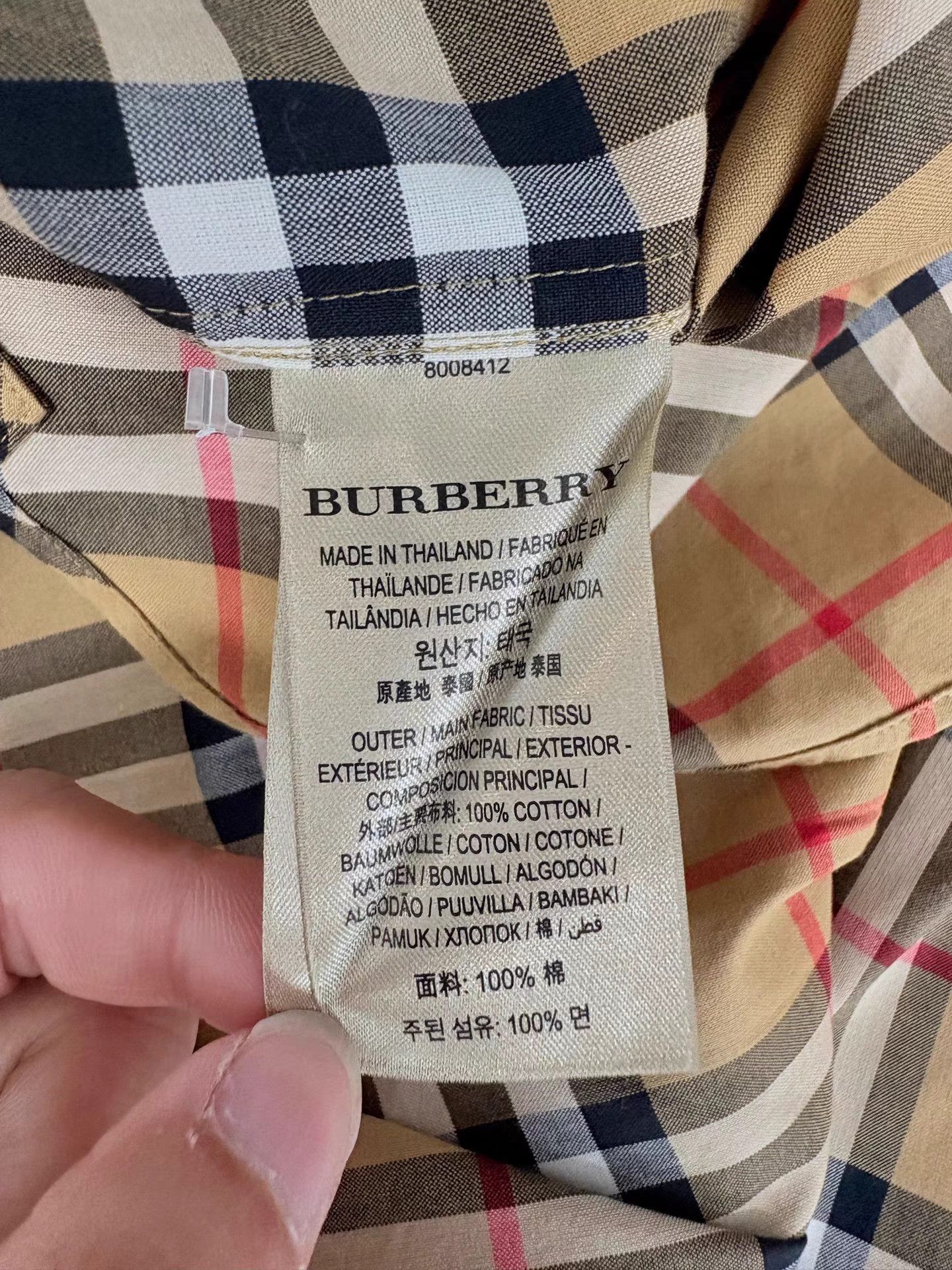 Burberry BURBERRY Check Double Collar Short Sleeve Shirt Size US L / EU 52-54 / 3 - 4 Thumbnail