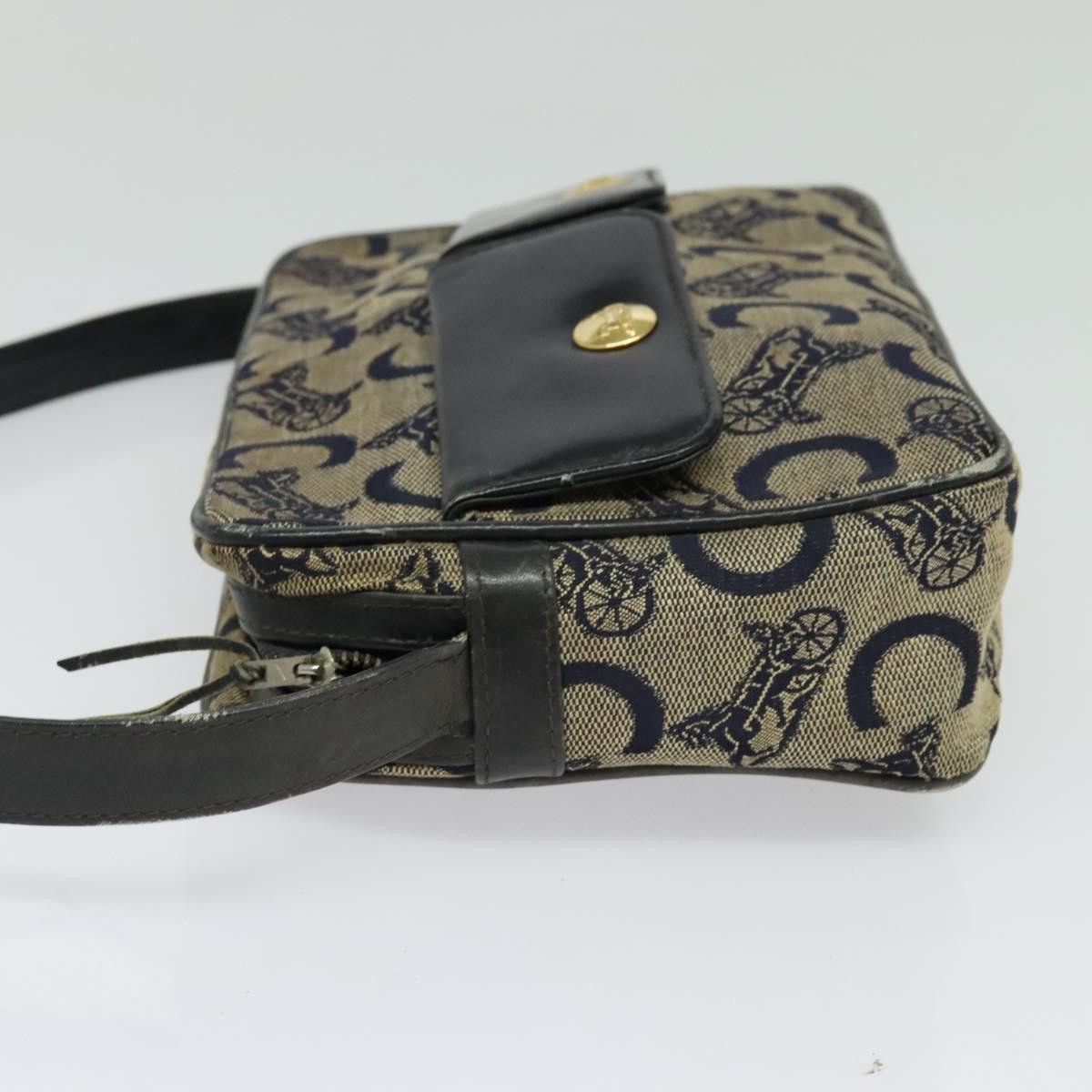 Celine CELINE C Sulky Shoulder Bag Canvas Navy Gold Size ONE SIZE - 4 Thumbnail