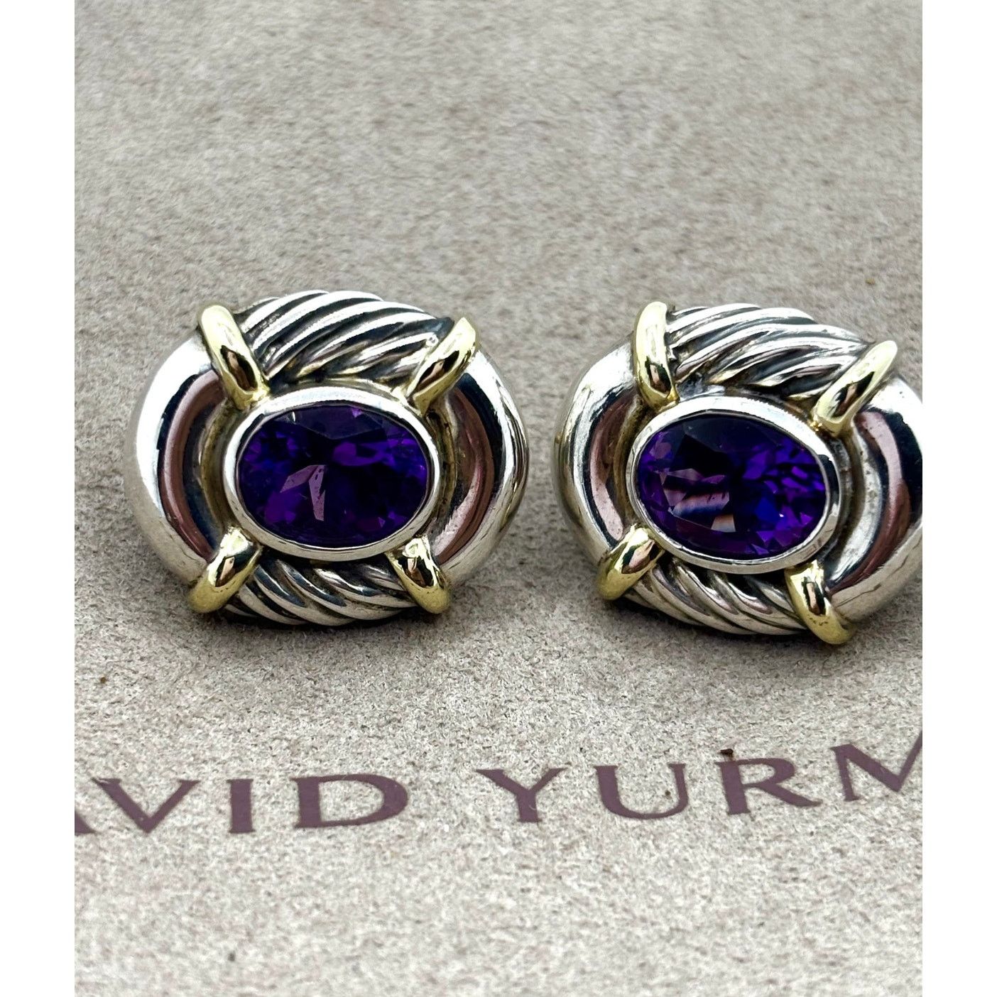 David Yurman DAVID YURMAN Oval Albion Amethyst Earrings Size ONE SIZE - 1 Thumbnail