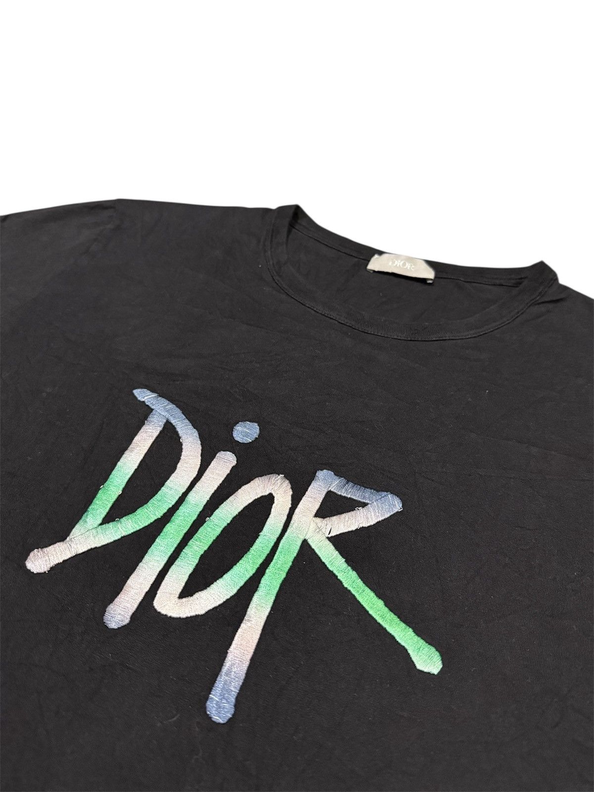 Dior DIOR EMBROIDERED SPELL OUT T SHIRT Size L / US 10 / IT 46 - 3 Thumbnail