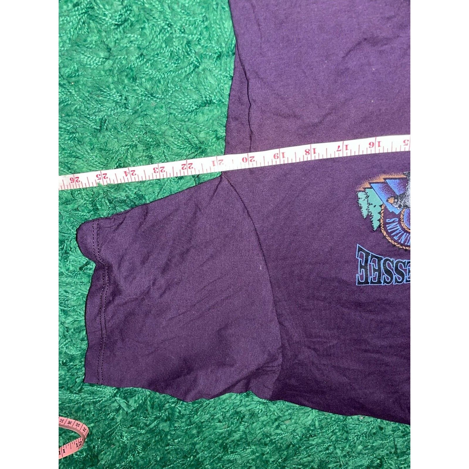 Jerzees Vintage Smoky Mountains Shirt Bear Tee Purple VTG 1995 Large Size US L / EU 52-54 / 3 - 7 Thumbnail