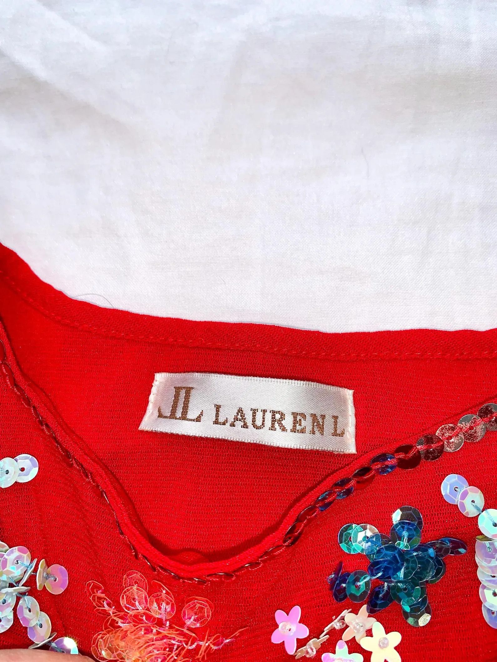 Vintage Y2K Red Sequin Mesh Tank Top – M Size M / US 6-8 / IT 42-44 - 2 Thumbnail