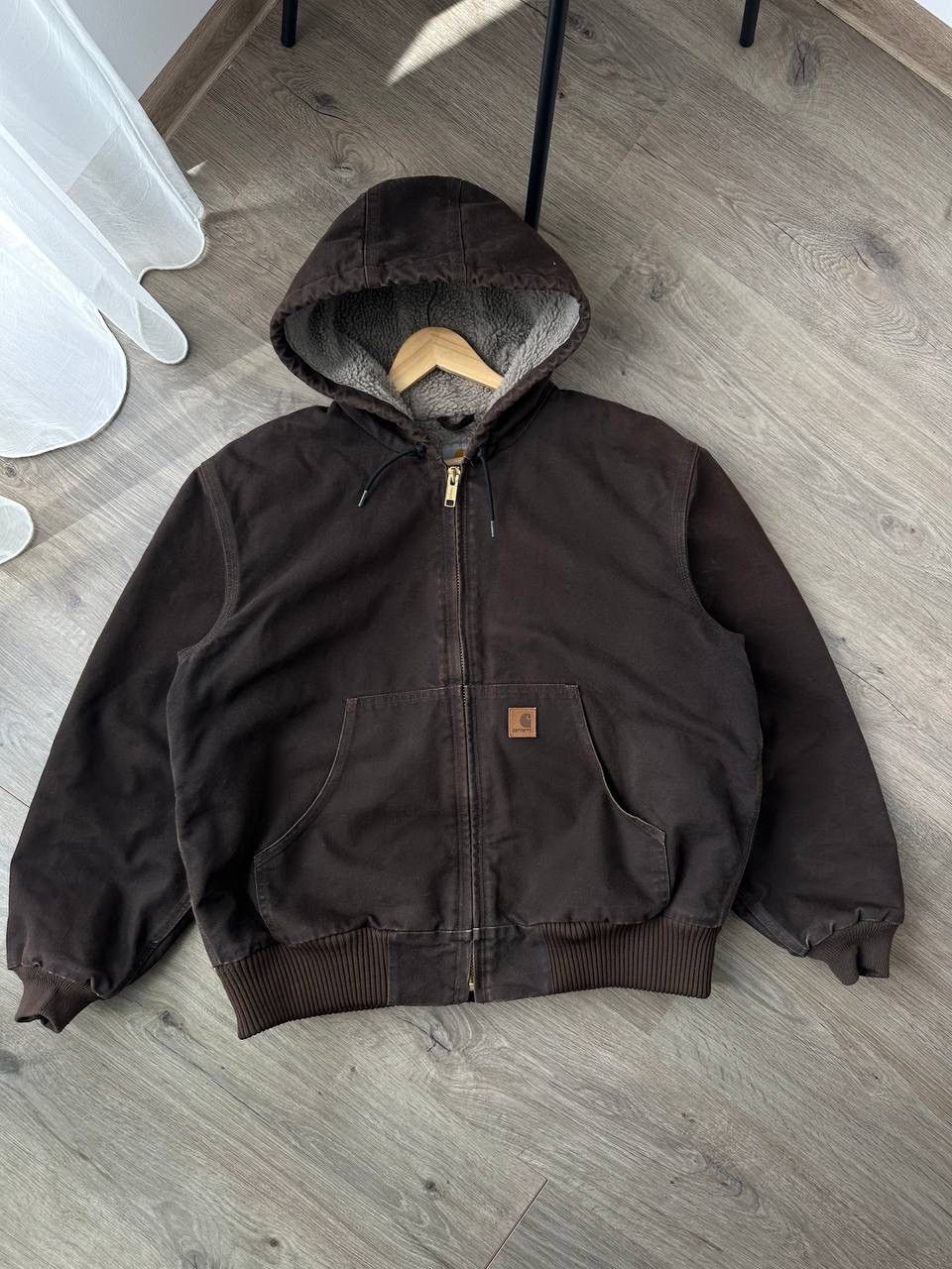 Carhartt × Vintage Vintage Carhartt Workwear Faux Fur Brown Detroit Jacket Size US L / EU 52-54 / 3 - 8 Thumbnail