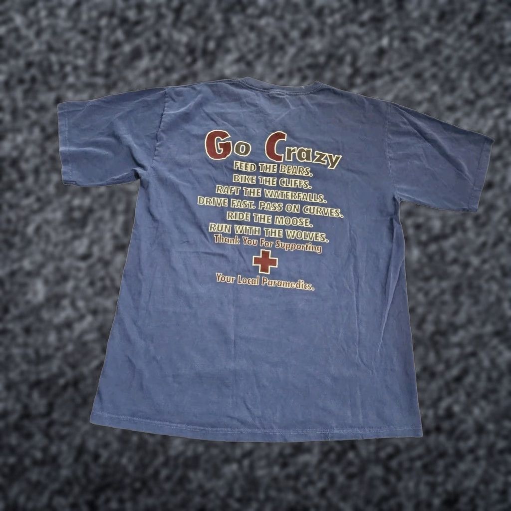Delta VINTAGE Delta 90s Great Smoky Mountains Paramedic Funny T-Shirt Large Blue Mens Size US L / EU 52-54 / 3 - 1 Thumbnail