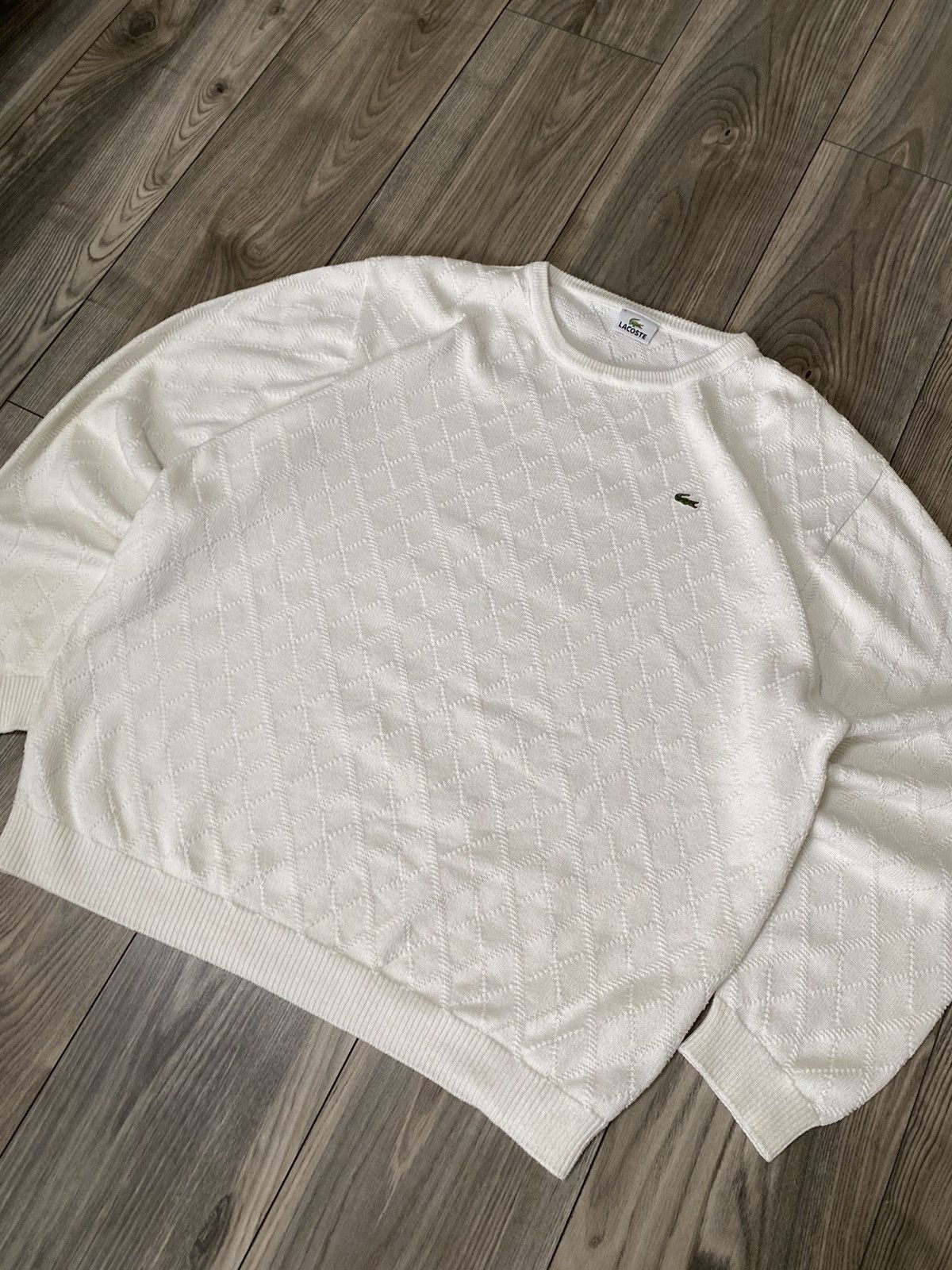 Lacoste Vintage Lacoste Crew Neck White Sweater Mens Size 8 Size US XXL / EU 58 / 5 - 3 Thumbnail