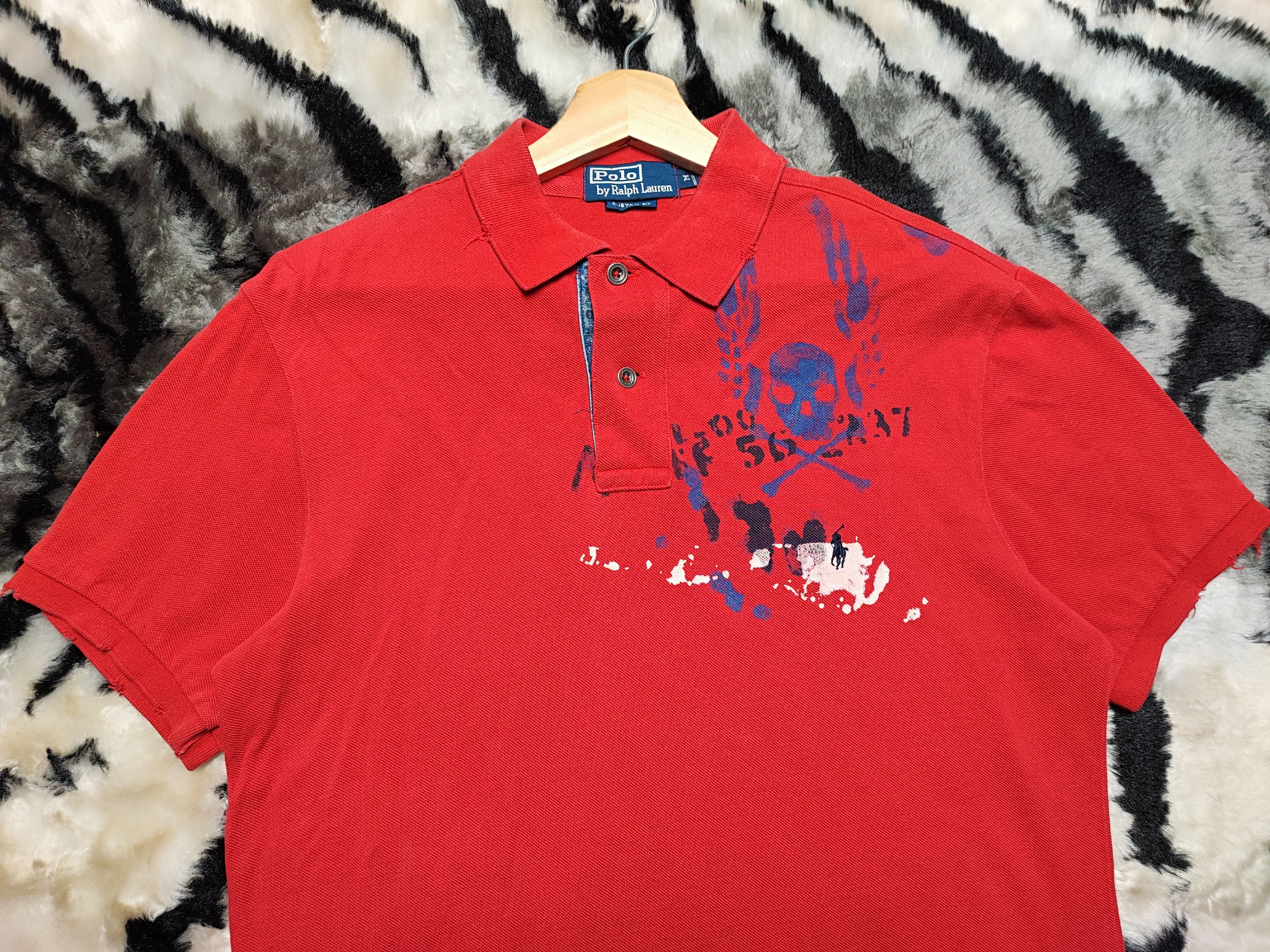 Polo Ralph Lauren Vintage Polo Ralph Lauren Skull Design Red Size US M / EU 48-50 / 2 - 3 Thumbnail