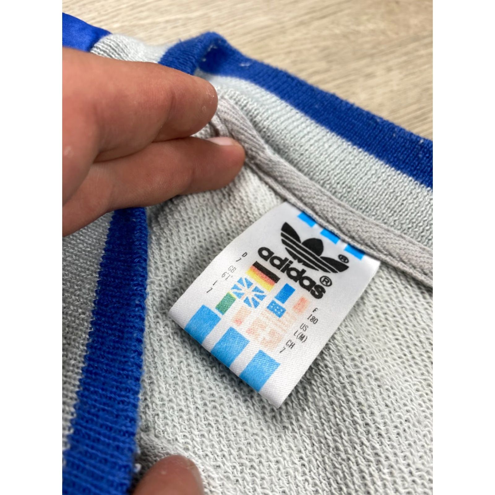 Adidas ADIDAS 90s Vintage Mens Tracksuit Sweatshirt + Pants M Gray 90s Mens Tracksuit Shirt Pants Set Size US M / EU 48-50 / 2 - 5 Thumbnail
