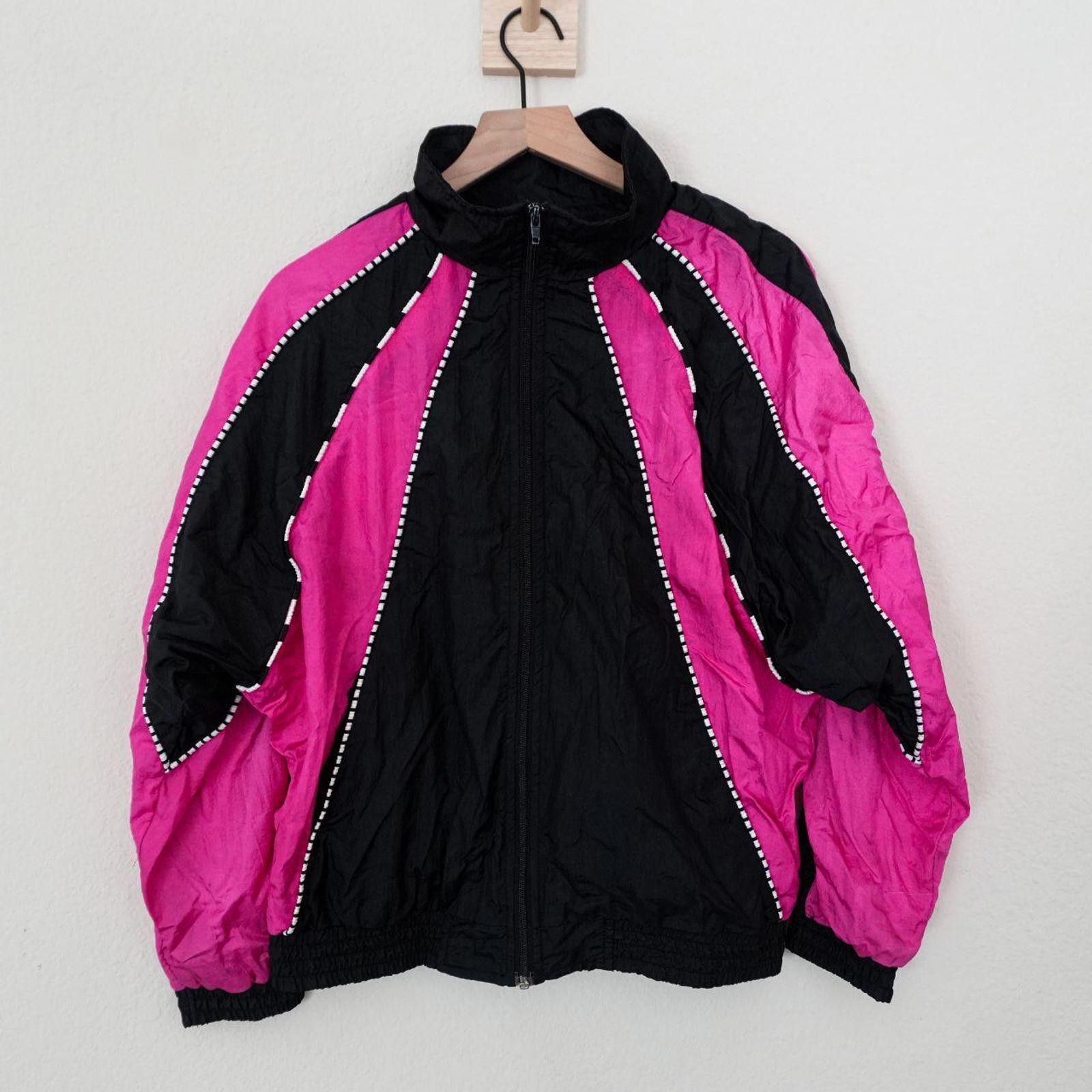 Other Bocoo Jacket Women's M Pink Black VTG Windbreaker Full Zip Size M / US 6-8 / IT 42-44 - 1 Thumbnail