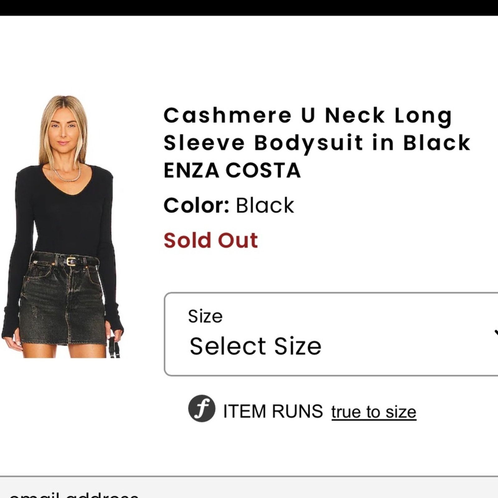 Enza Costa NEW Enza Costa $225 Cashmere Long Sleeve Bodysuit BLACK S Size S / US 4 / IT 40 - 4 Thumbnail