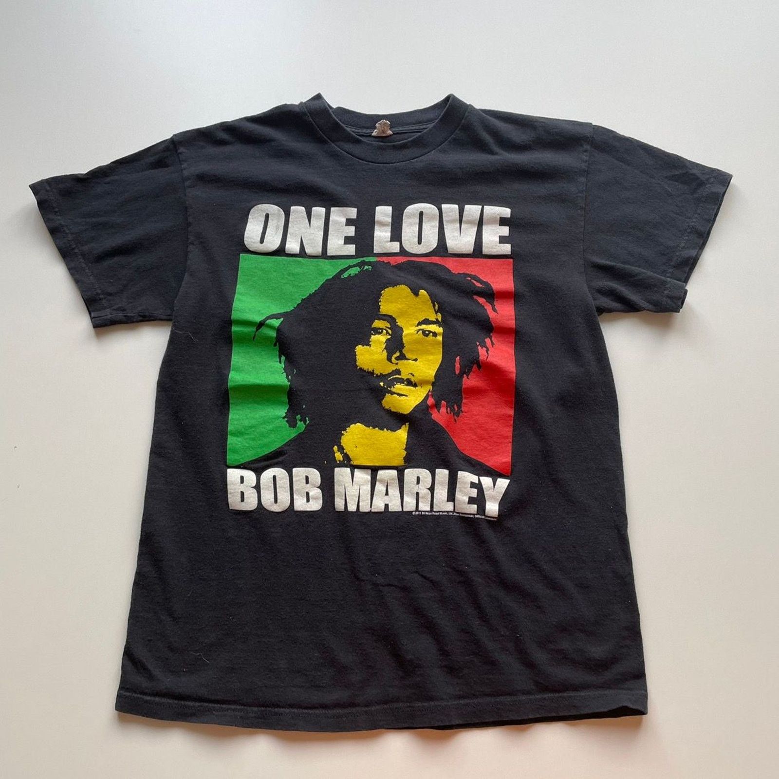 Vintage Y2K Bob Marley One Love T Shirt Medium Black Rare