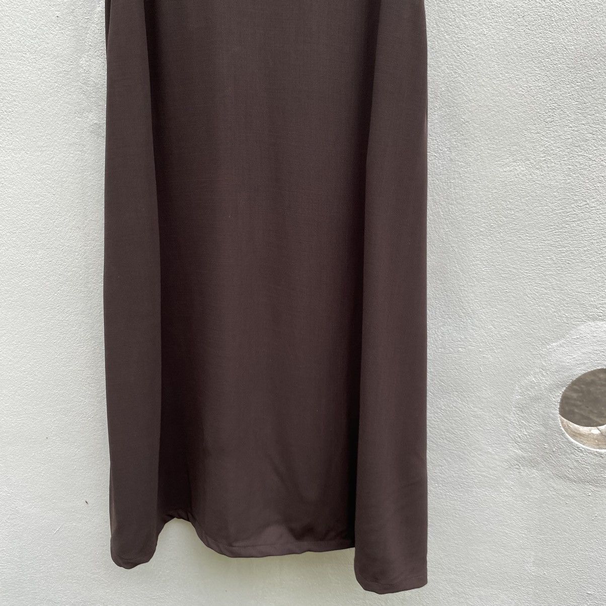 Y's Y’s Brown Deep V-Neck Sleeveless Midi Dress Size M / US 6-8 / IT 42-44 - 8 Thumbnail