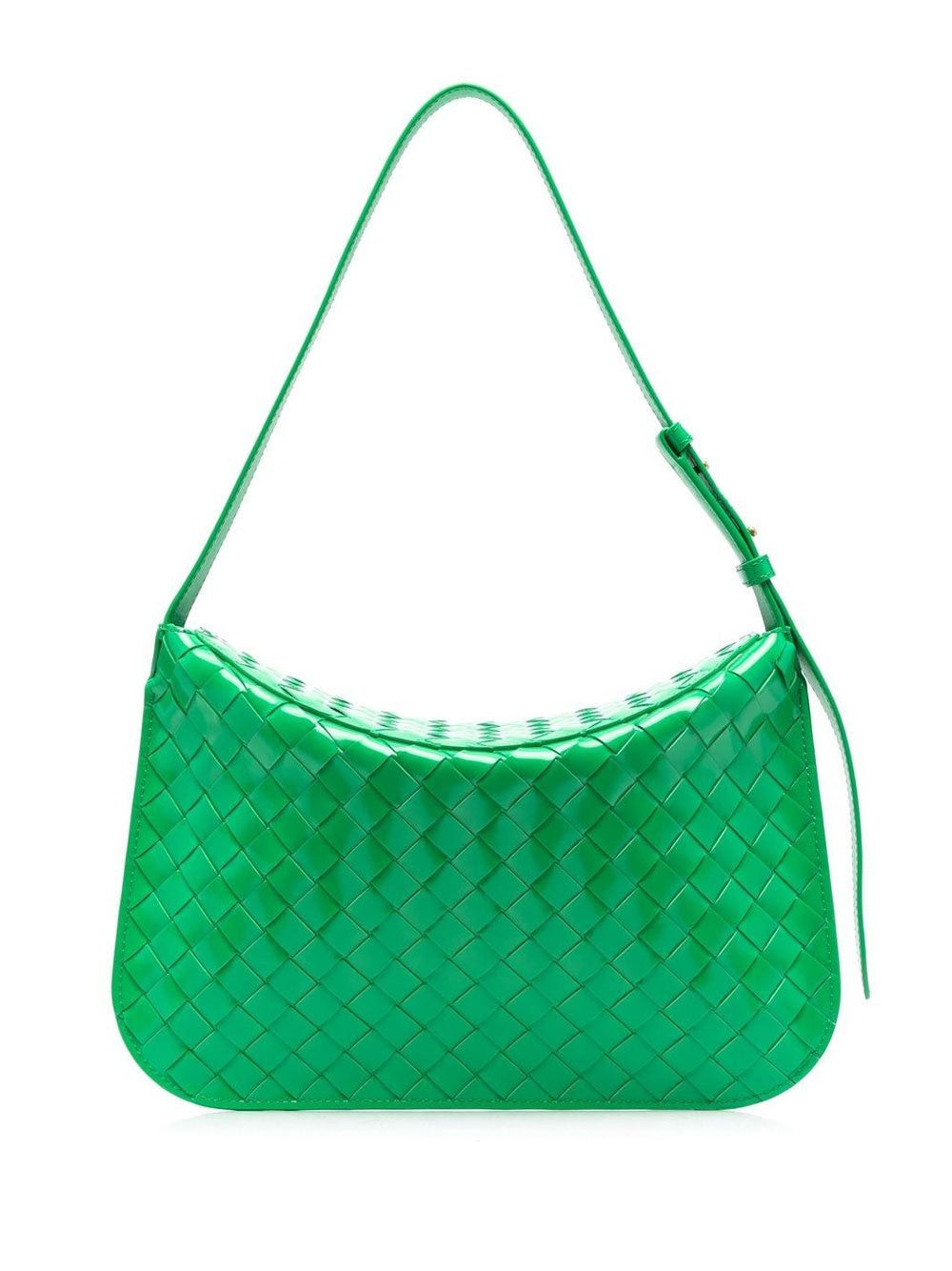 Bottega Veneta BOTTEGA VENETA green patent leather woven flap bag Size ONE SIZE - 1 Thumbnail
