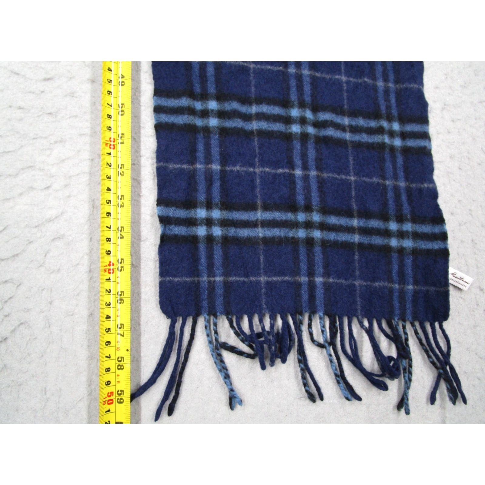 Vintage VINTAGE Enzo Mantovani Men's Plaid Wool Cashmere Blend Scarf One Size Blue Winter Fall Classic Size ONE SIZE - 5 Thumbnail