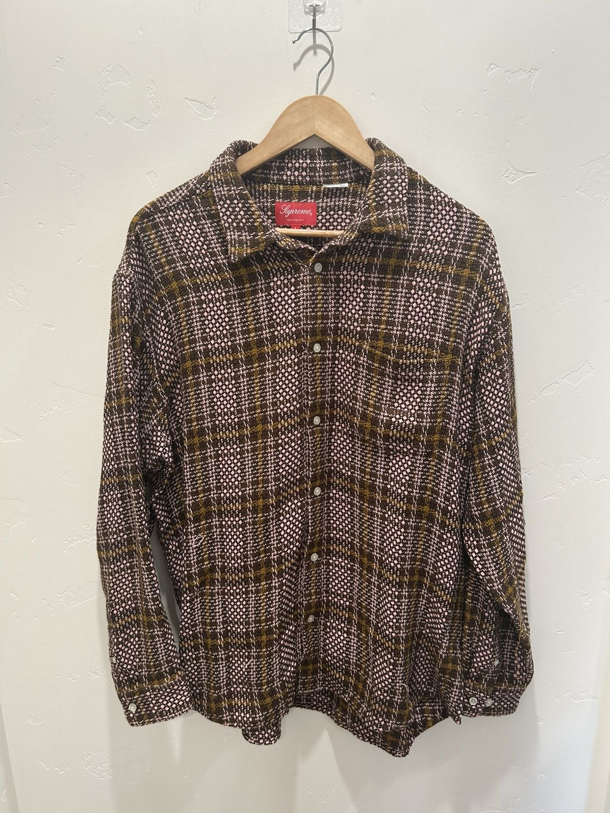 Supreme Supreme Brown Knit Flannel Size US L / EU 52-54 / 3 - 1 Thumbnail