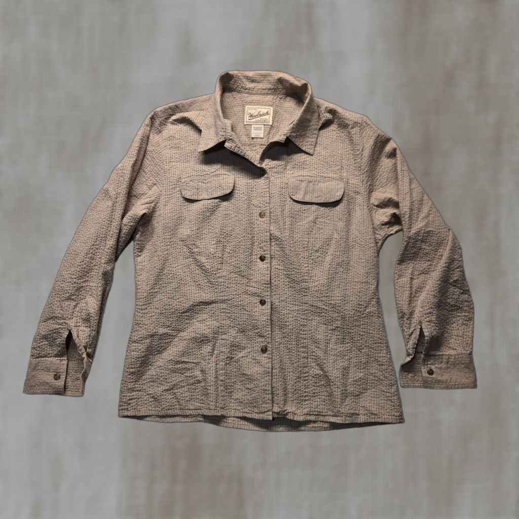 Vintage Woolrich Shirt Blouse Long Sleeve Collared Stretch Women M Brown - 90s/2000s? (No decade given) Mens Women? End with Womens Size M / US 6-8 / IT 42-44 - 1 Thumbnail