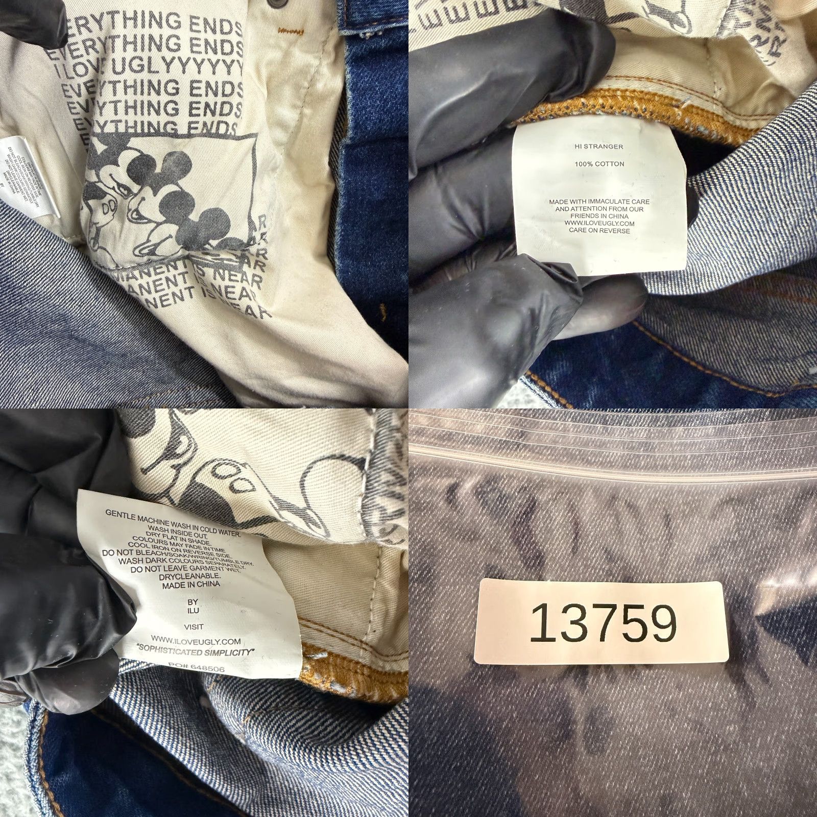 I Love Ugly I Love Ugly Hi Stranger Jeans Mens Small Blue Denim Cropped 5-Pocket 100% Cotton Jeans Regular Small Blue 90s City College Denim Cropped Mens Size US 29 - 9 Thumbnail